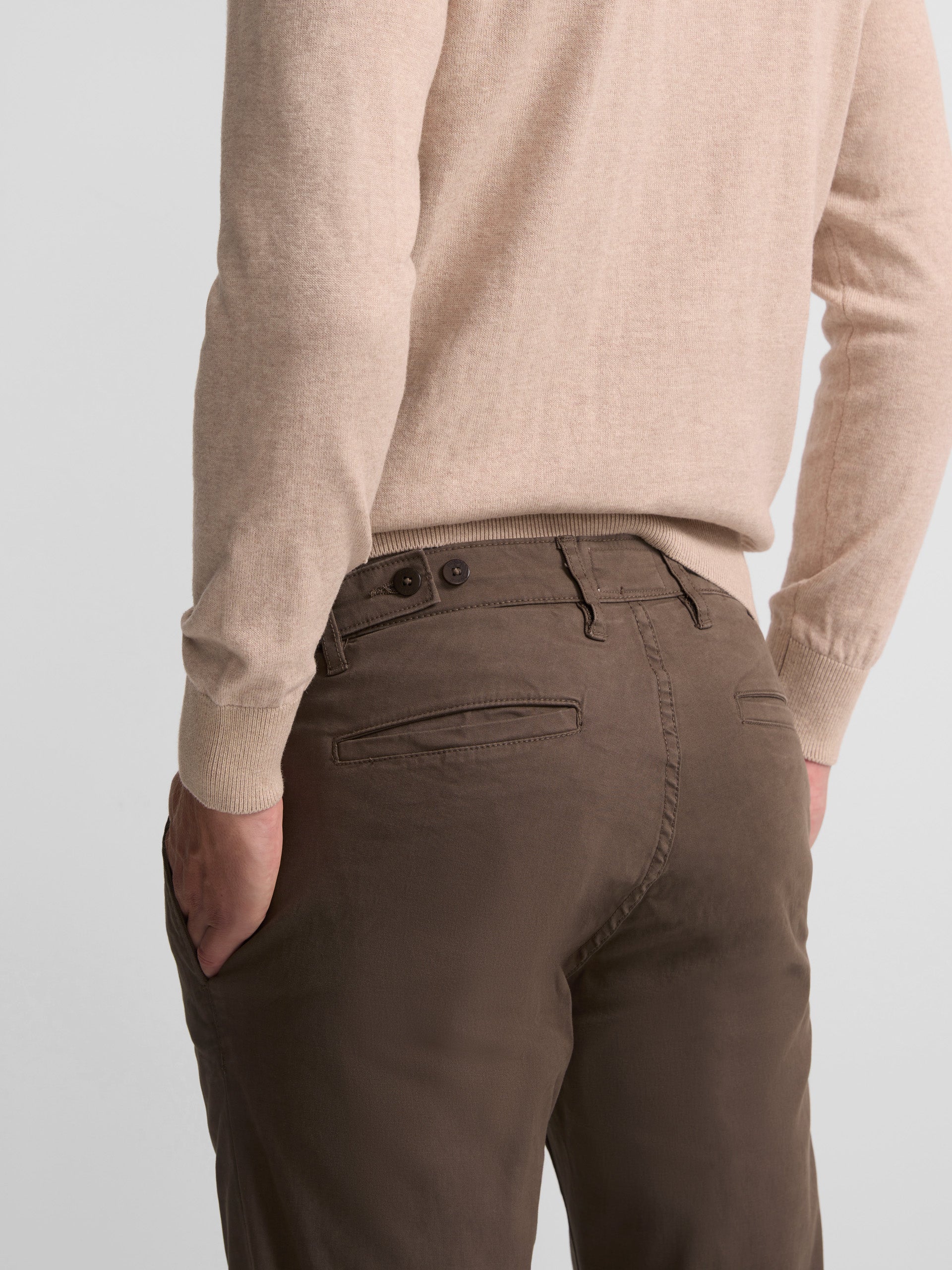 Brown pleated chino sport pants