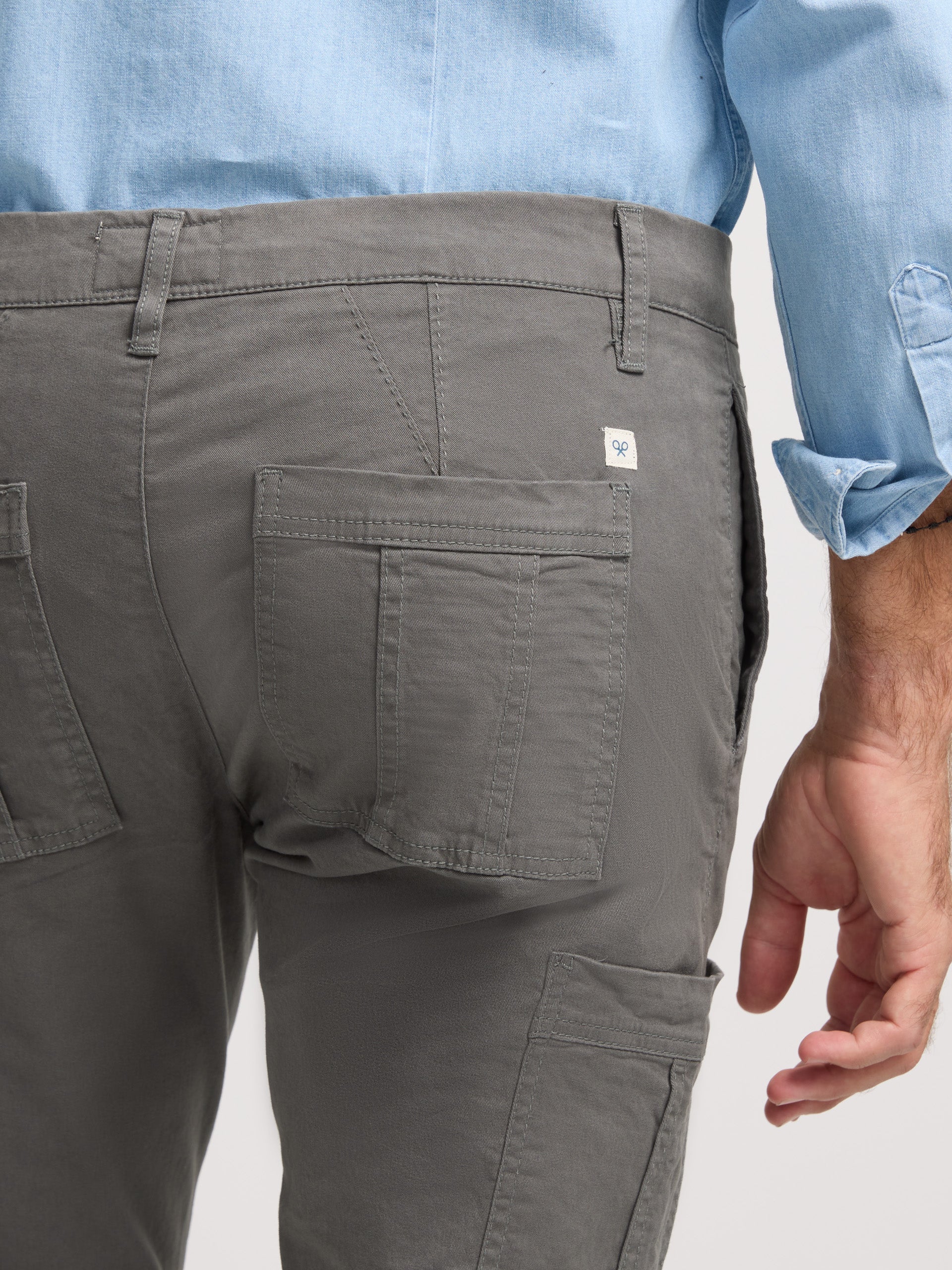 Gray cargo sport pants