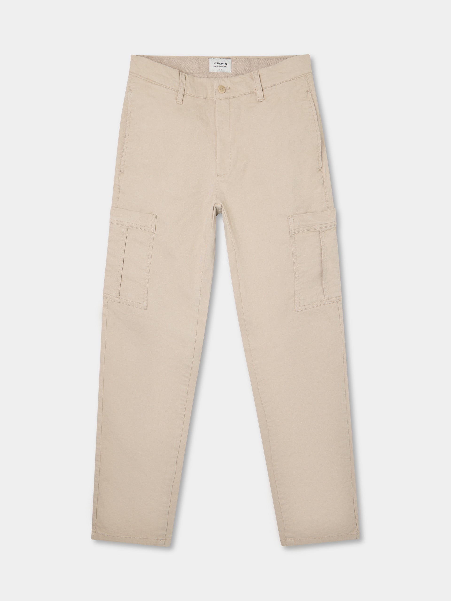 Medium beige cargo sports pants