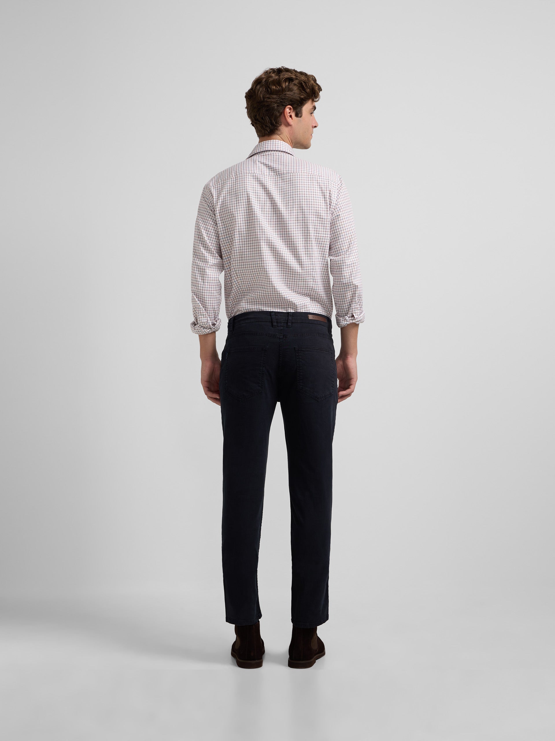 Navy blue five-pocket sport pants