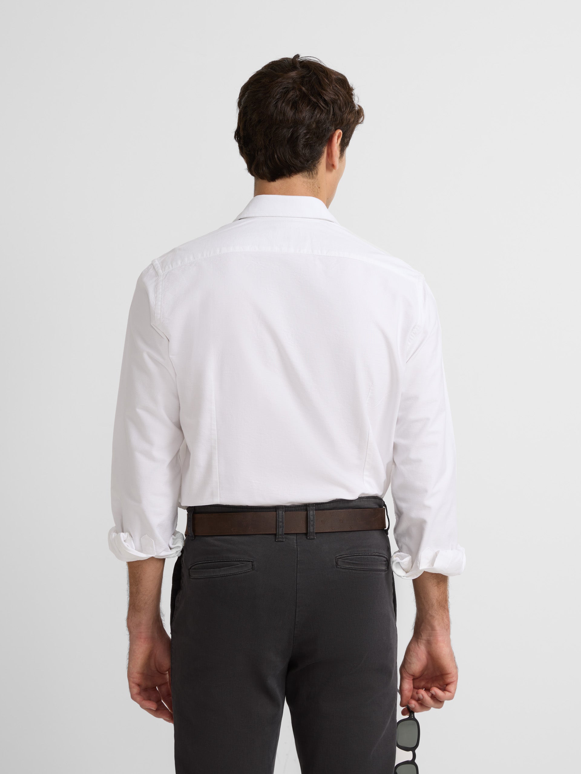 Chemise sport oxford à patch blanc