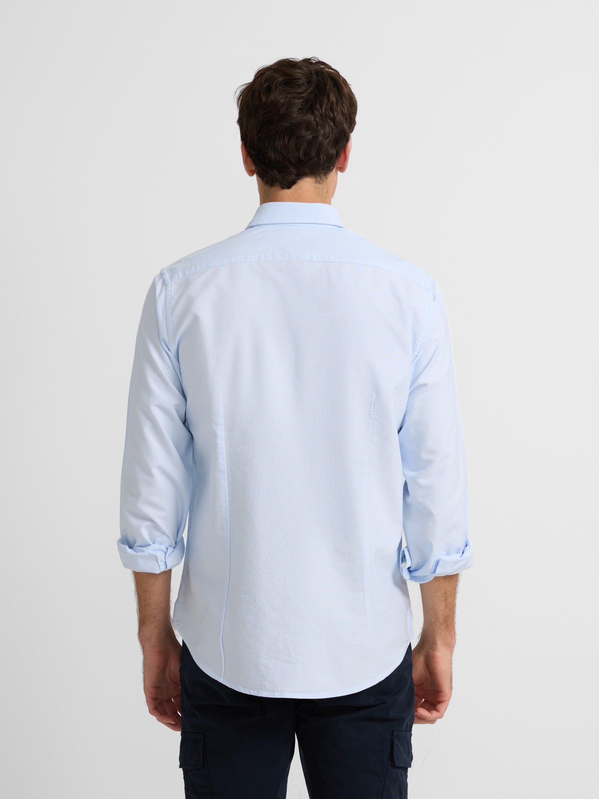 Chemise sport oxford à patch bleu clair