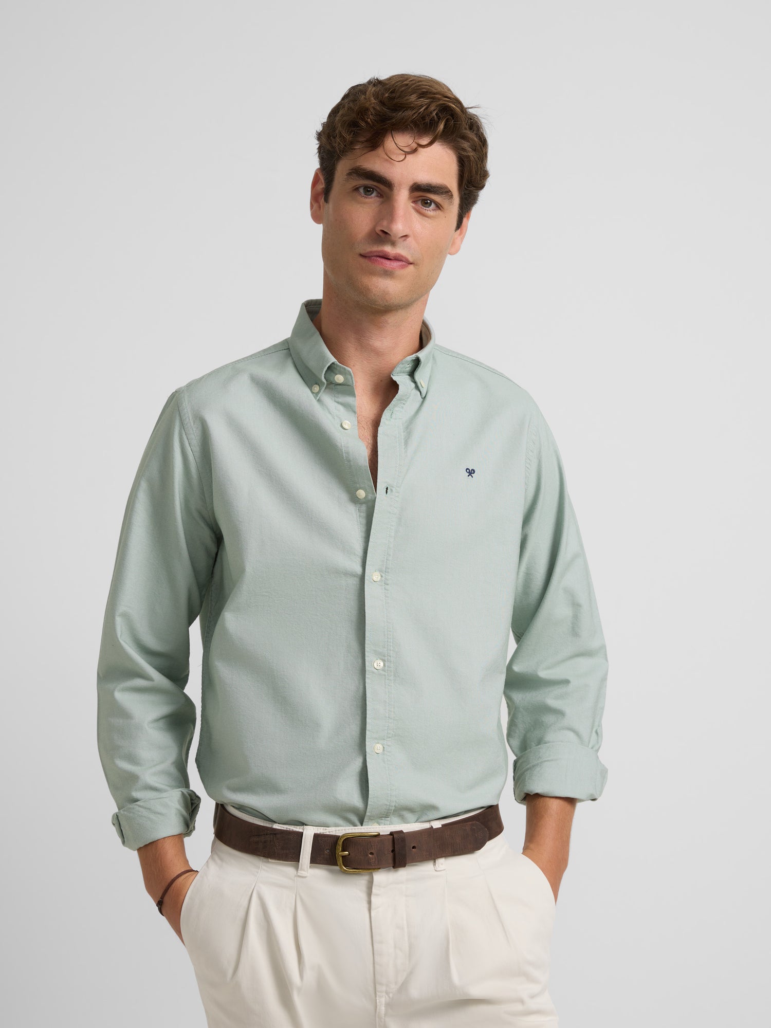 Camisa sport oxford regular fit verde