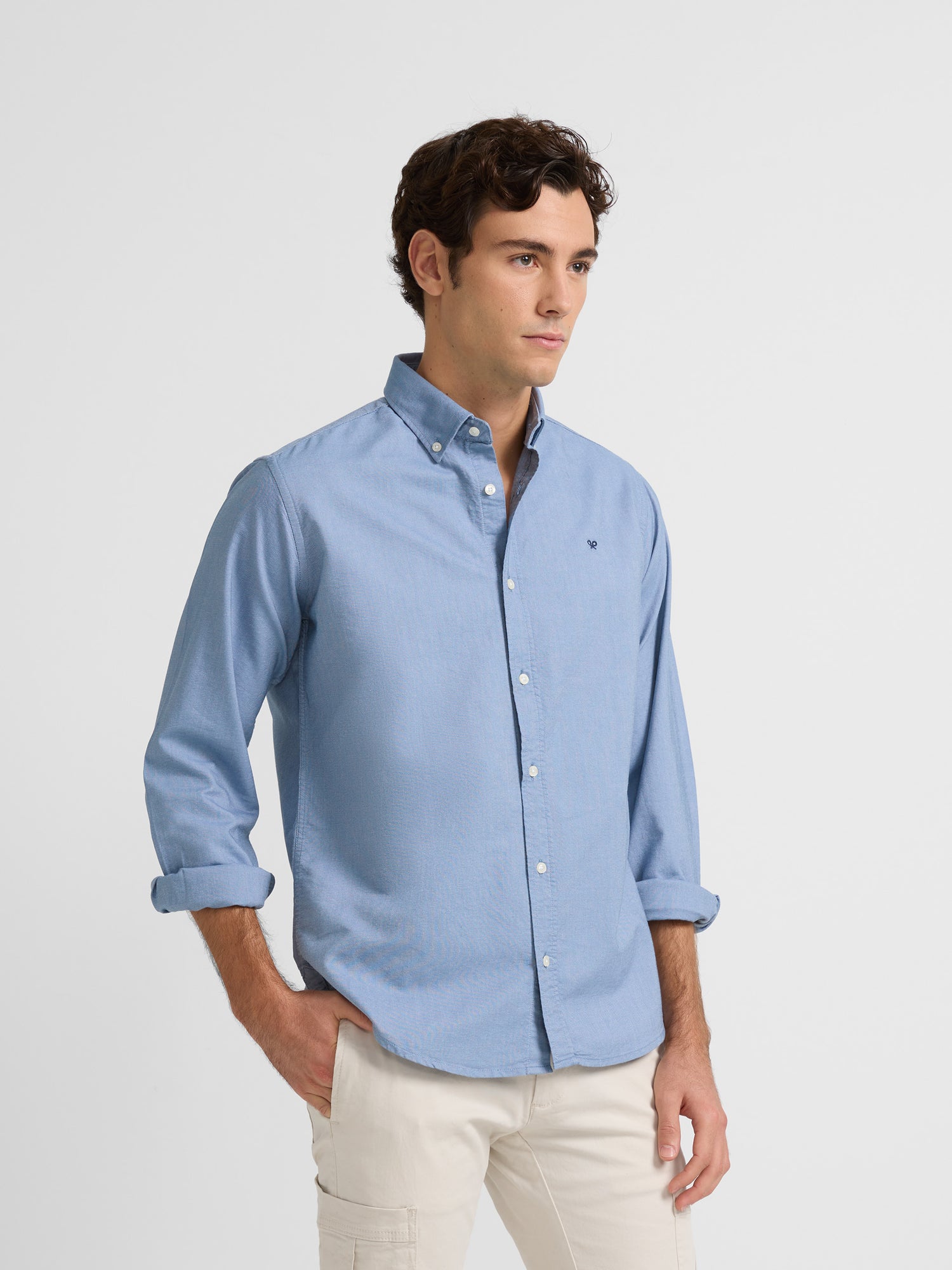 Chemise sport oxford bleu marine