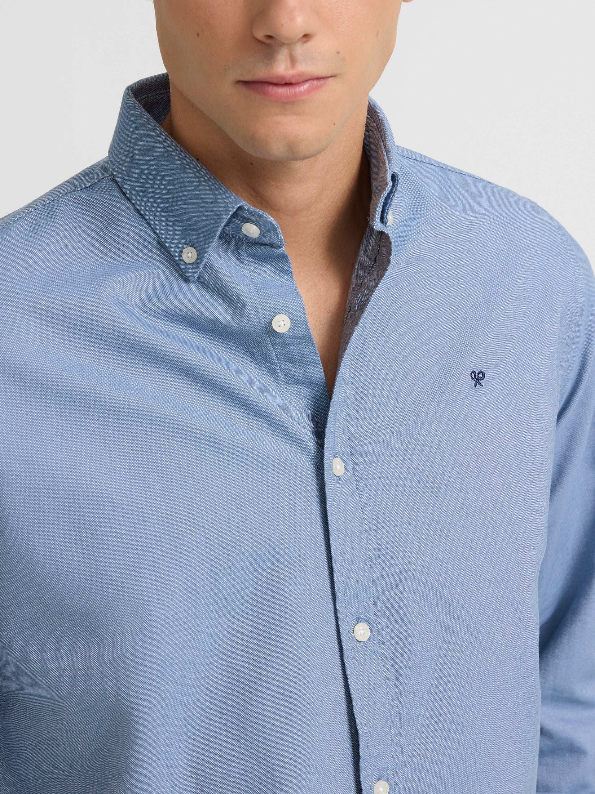 Camisa sport oxford azul marino