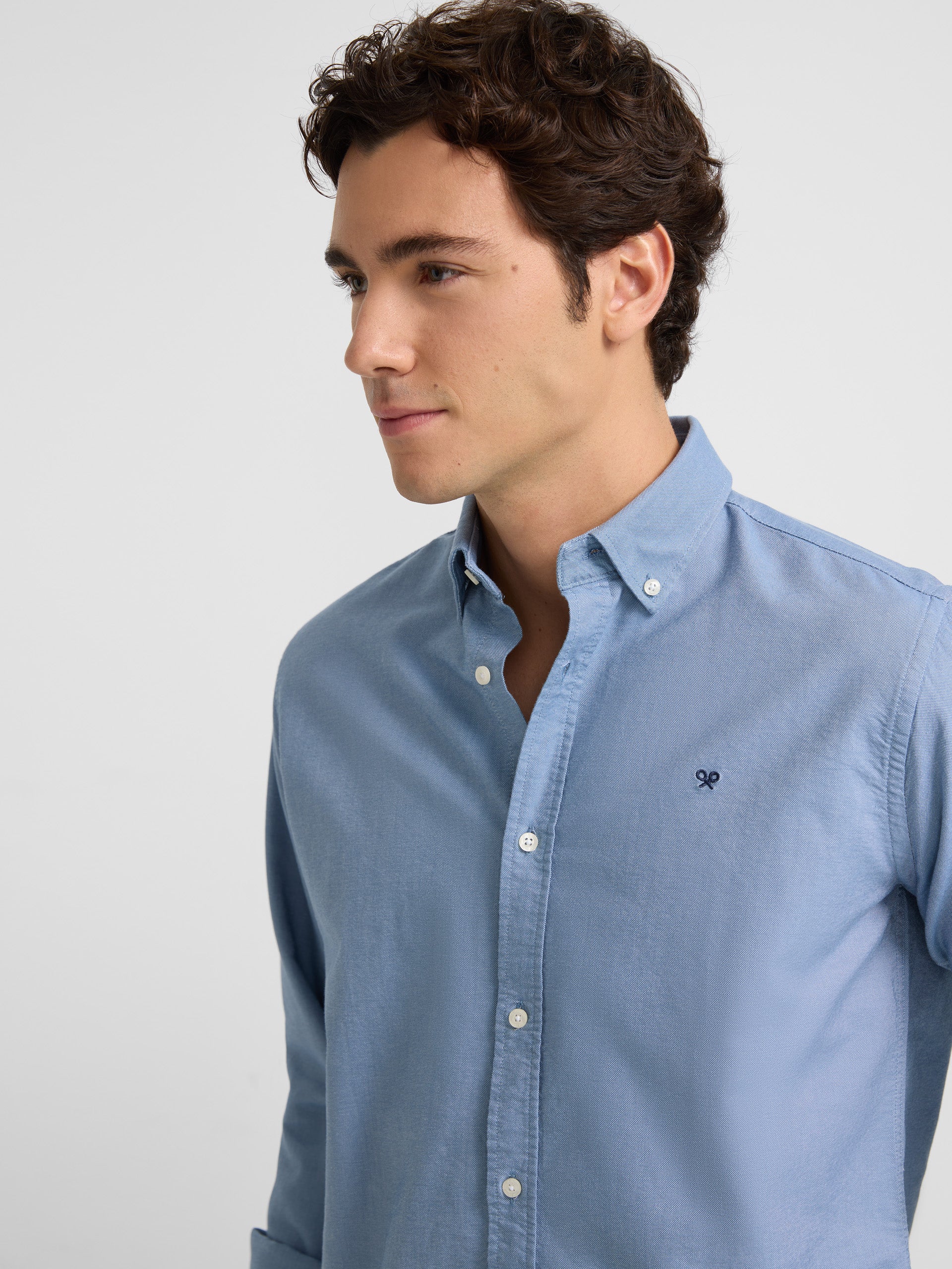 Navy blue oxford sport shirt