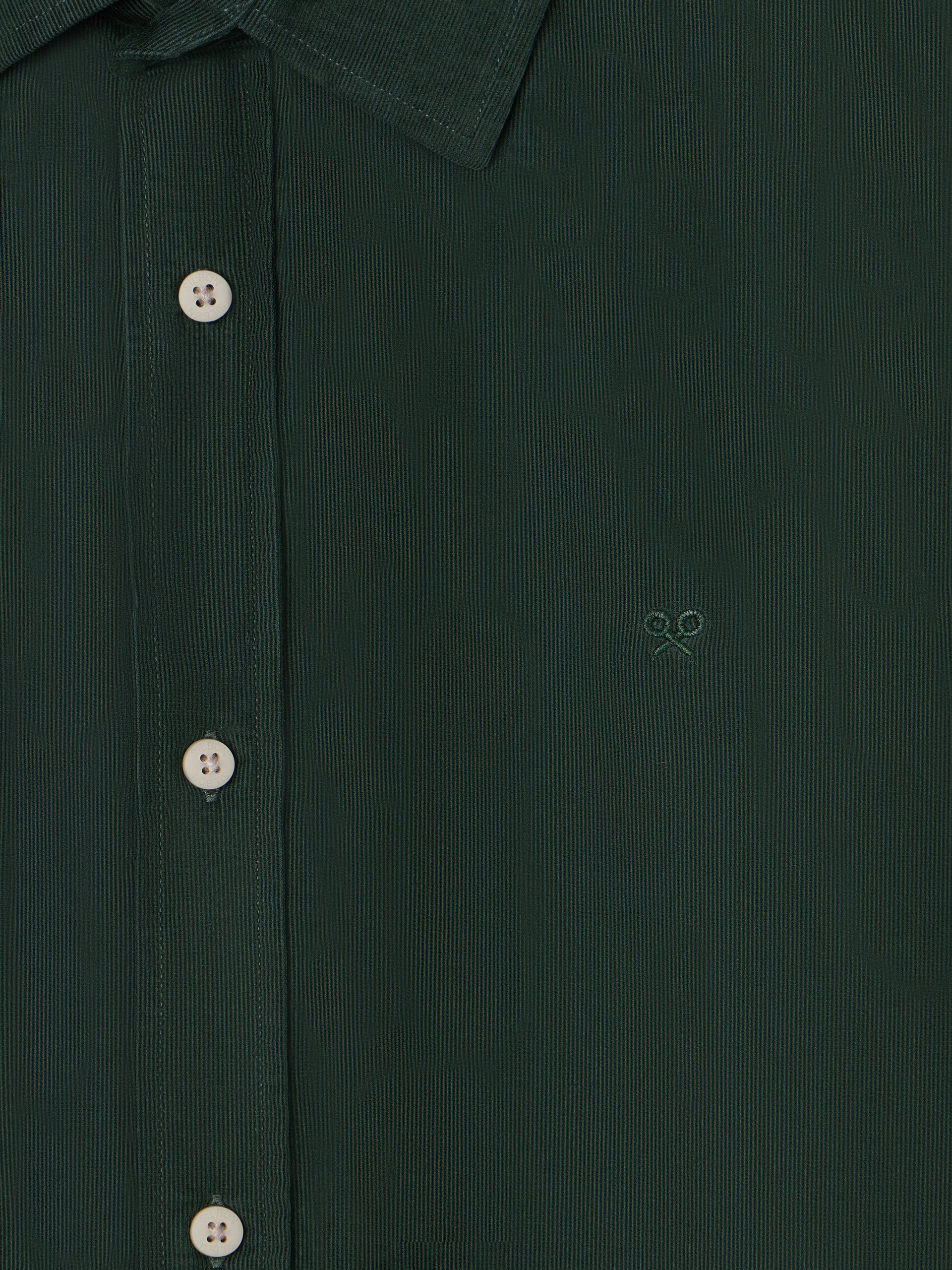 Green corduroy sport shirt