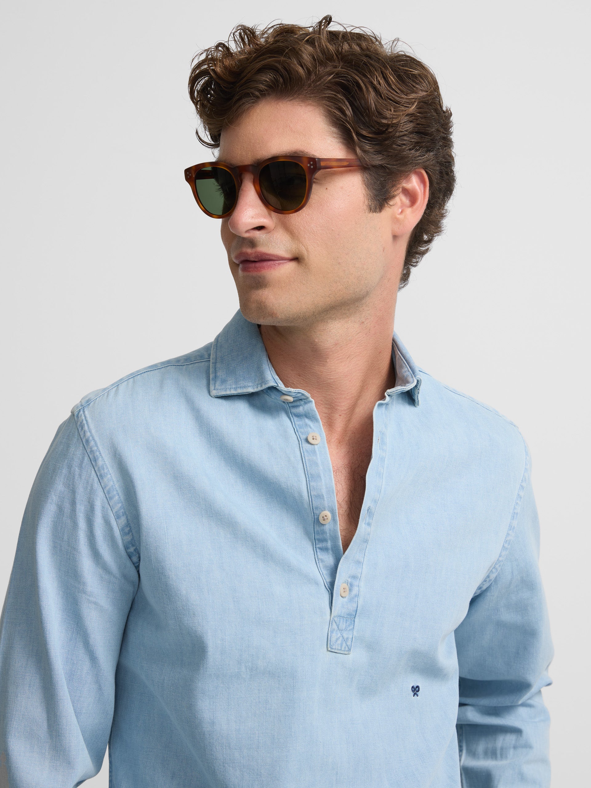 Light blue denim sport shirt