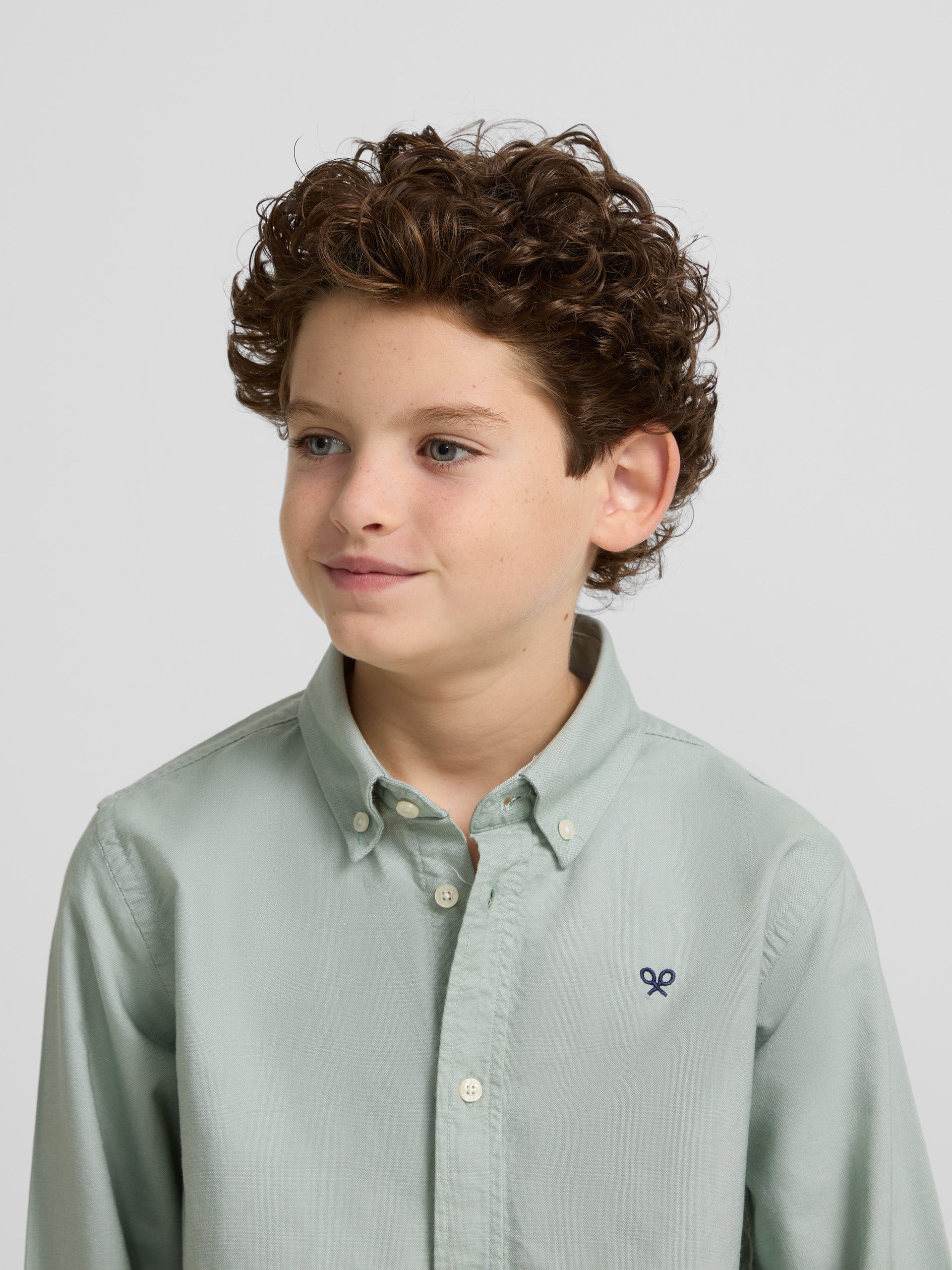 Camisa sport kids clasica oxford verde