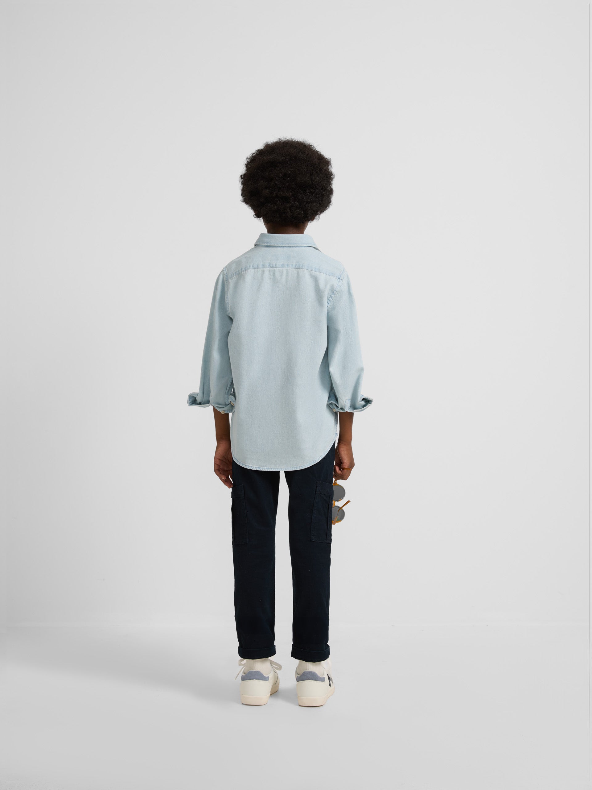 Classic light blue denim kids sports t-shirt