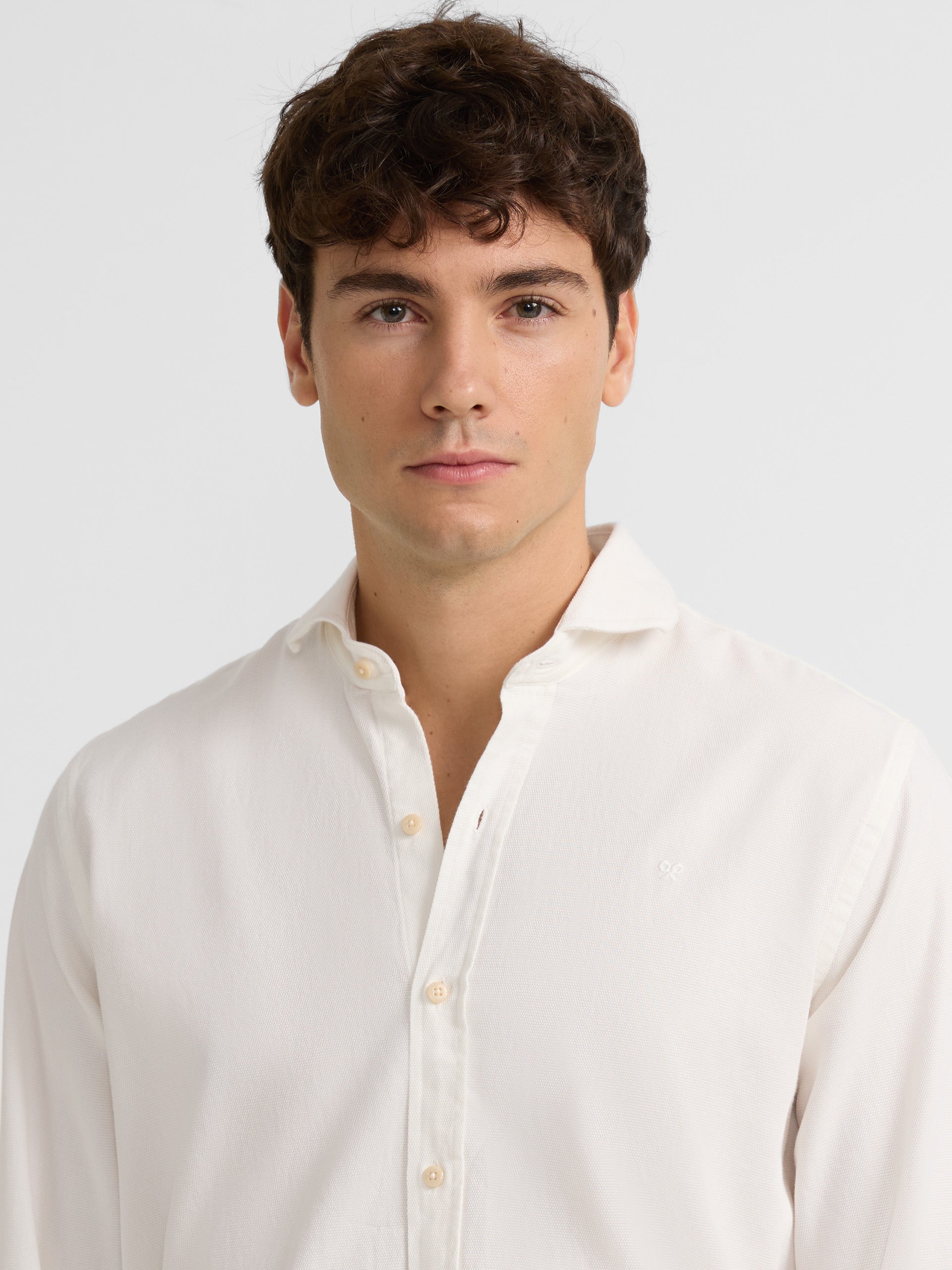 White micropique plain sport shirt