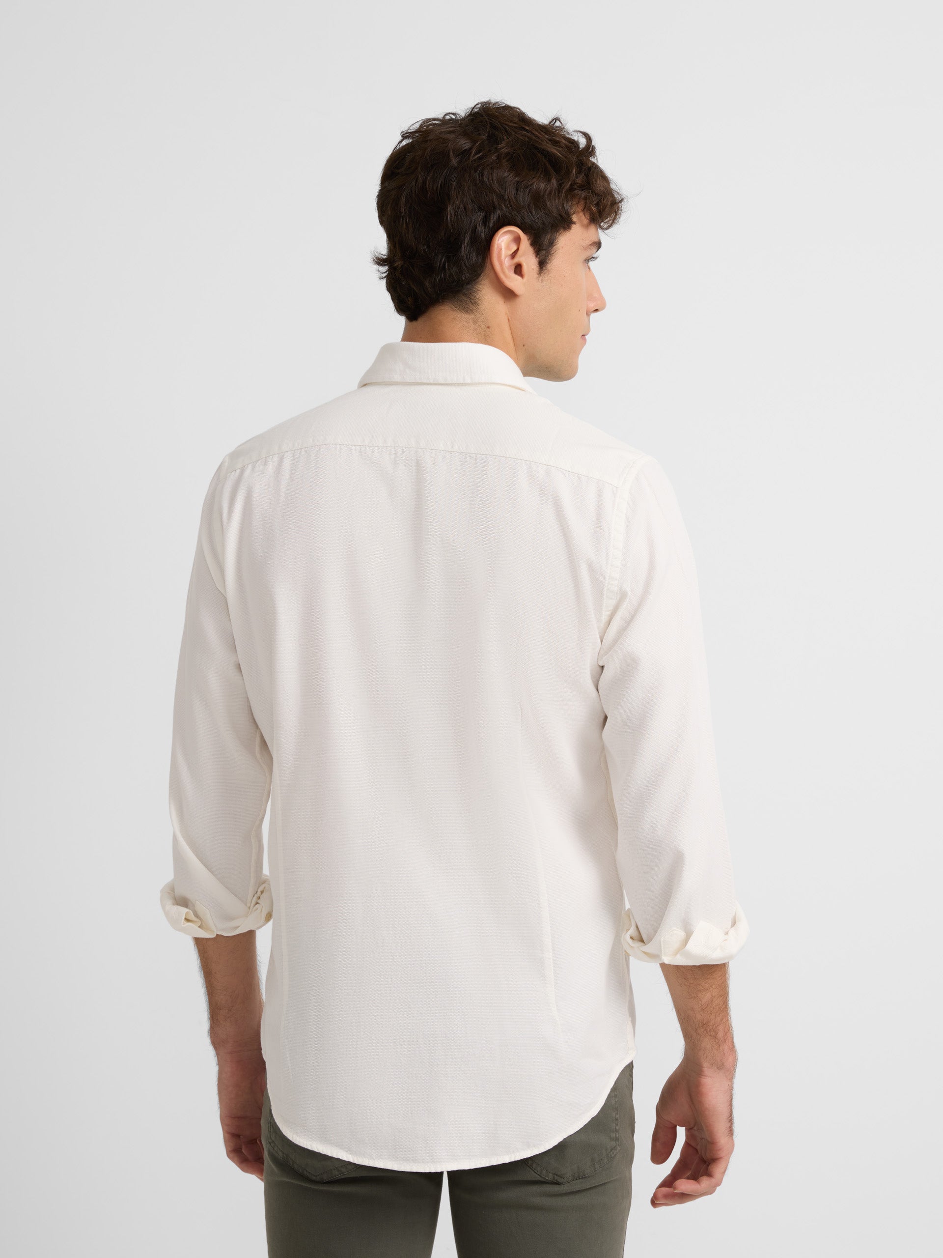 White micropique plain sport shirt