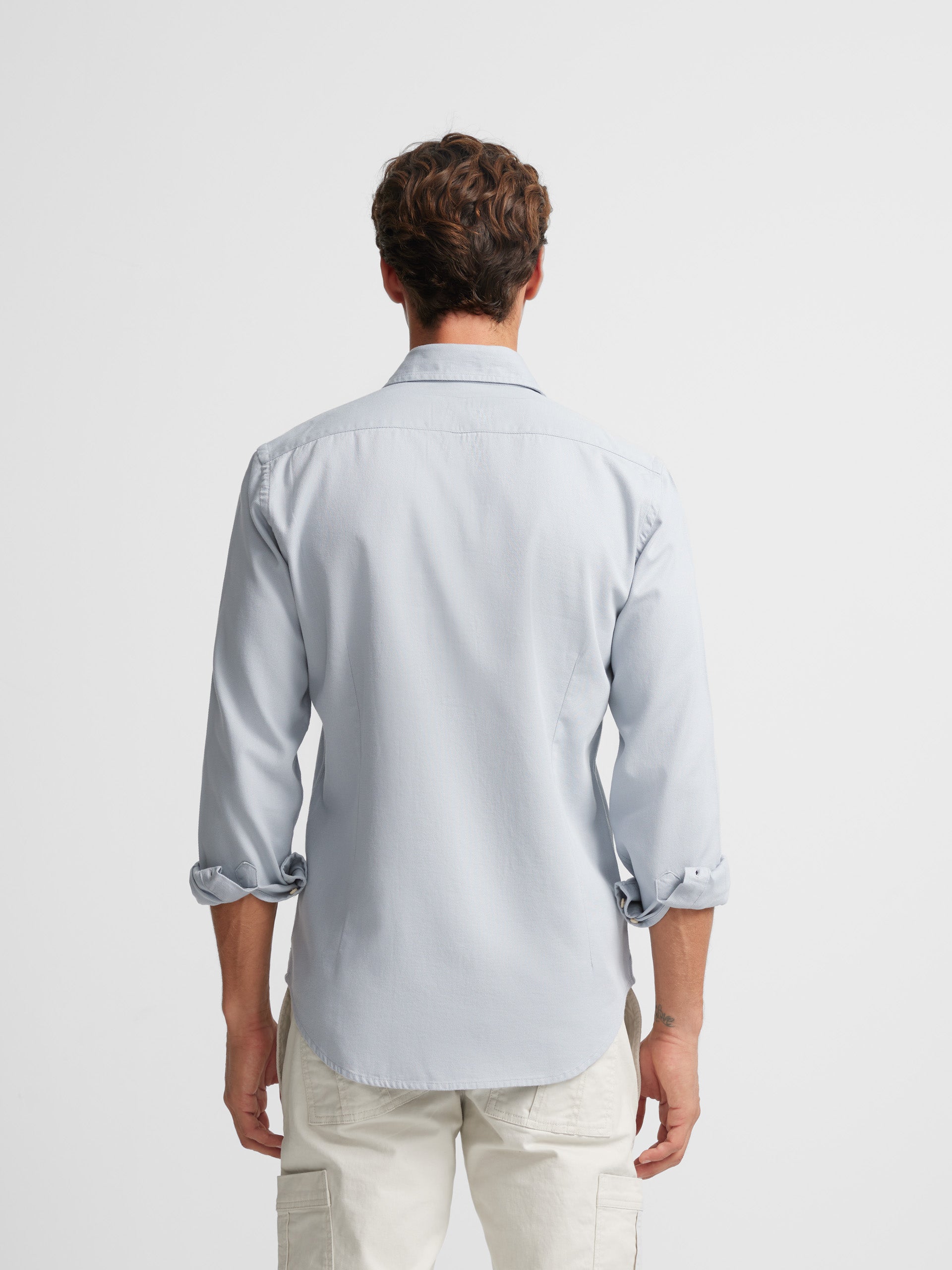 Light blue micropique smooth sport shirt