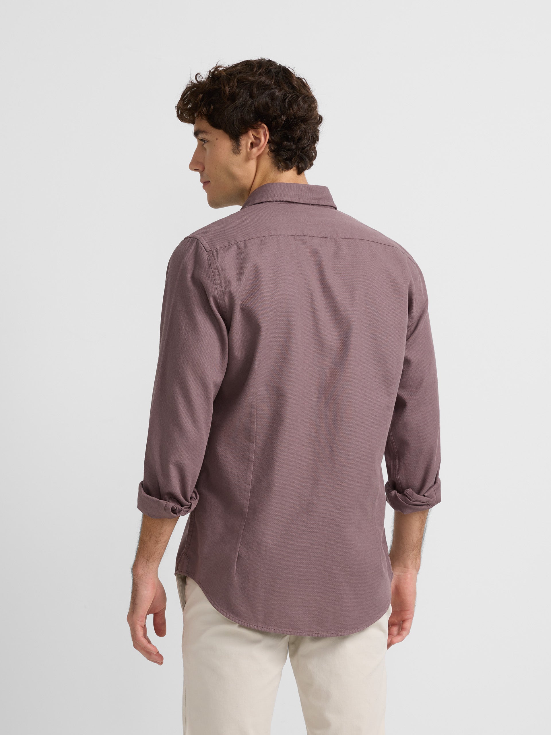 Smooth brown micropique sport shirt