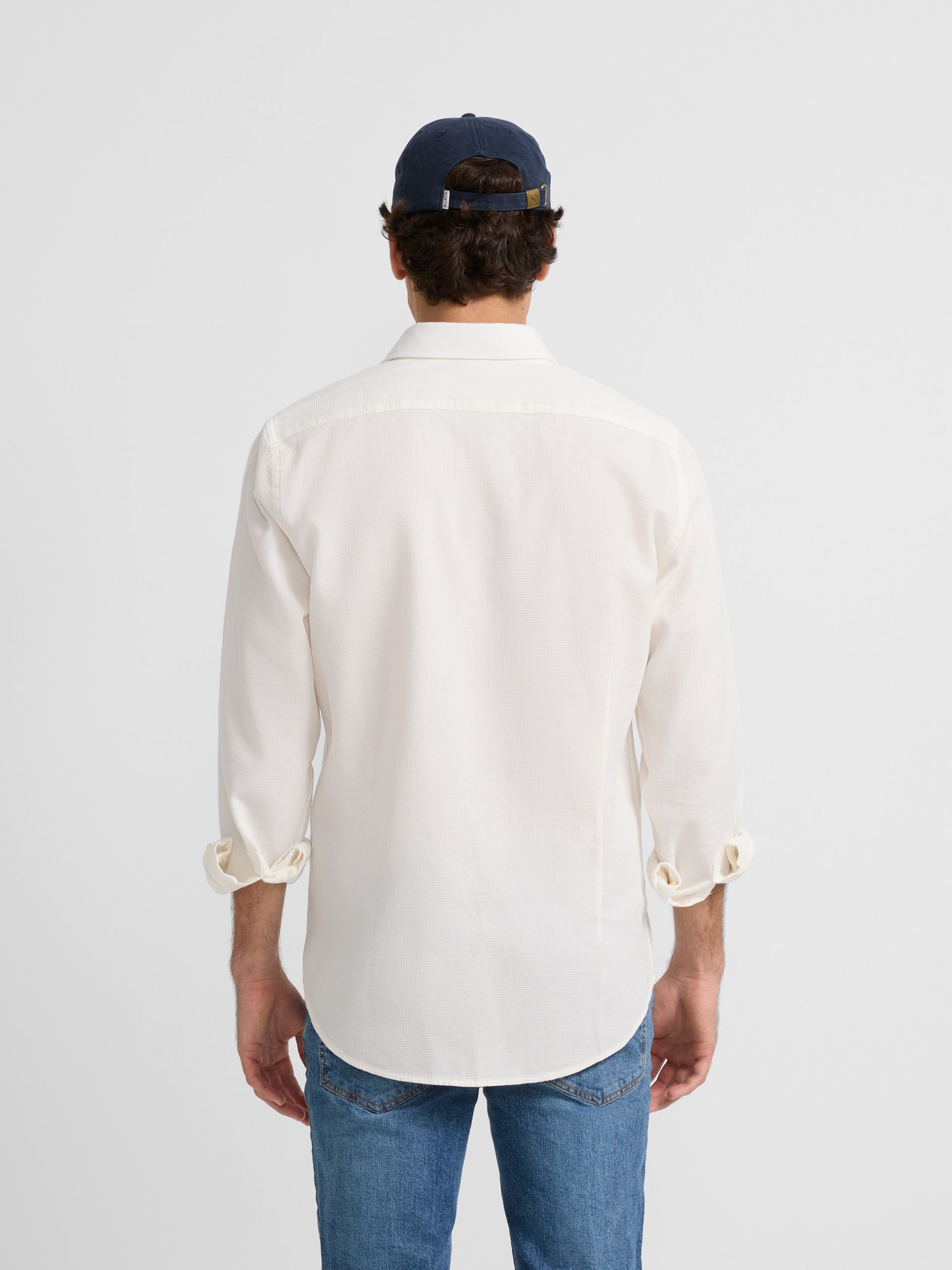 White plain structured sport shirt