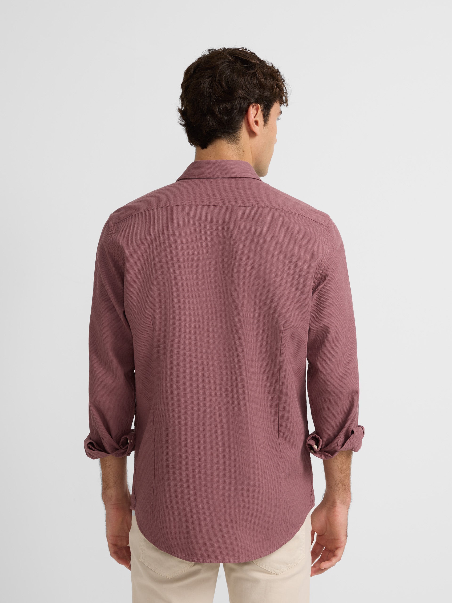 Plain burgundy structured sport shirt