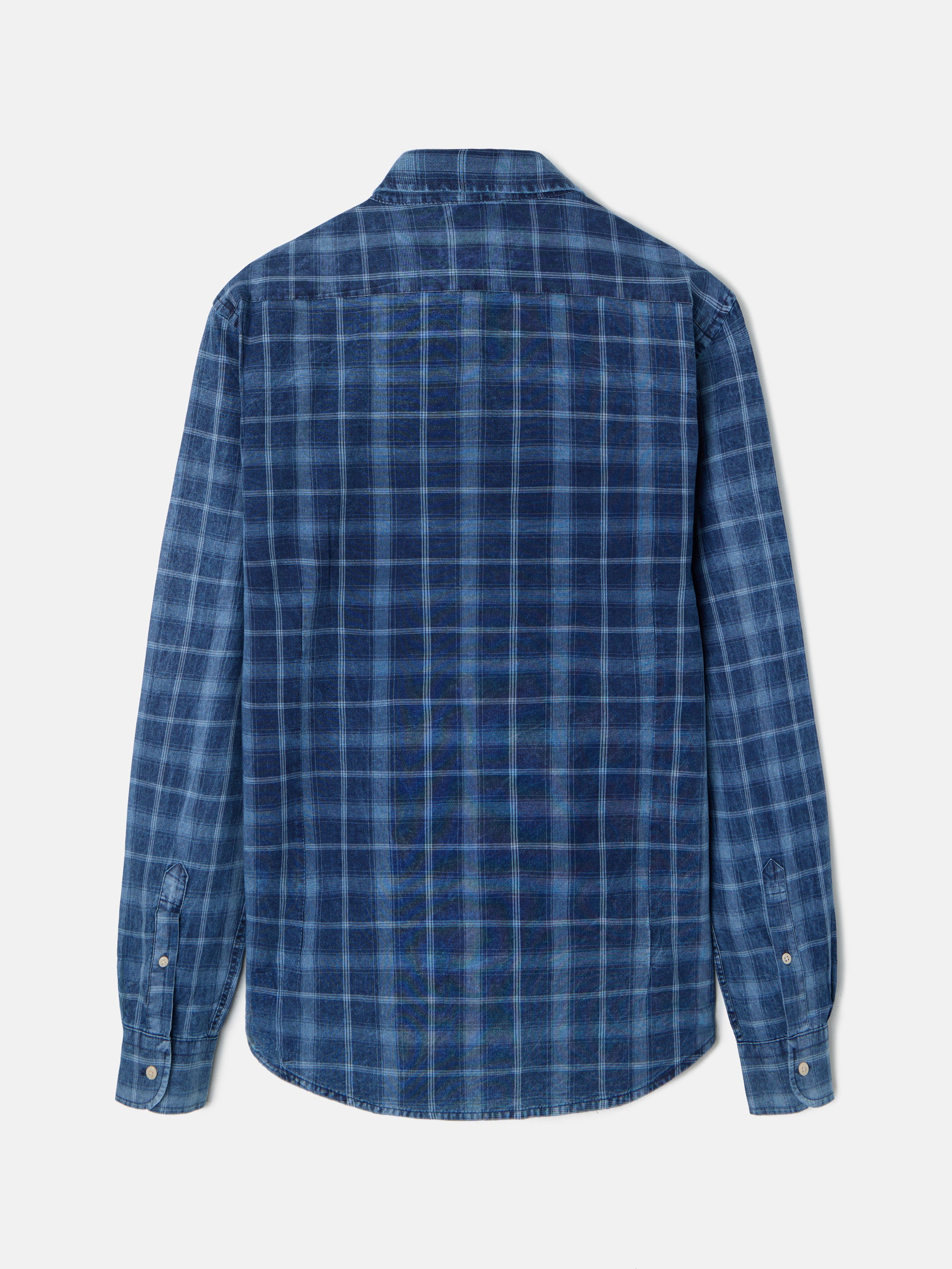 Medium blue large checkered sport shirt