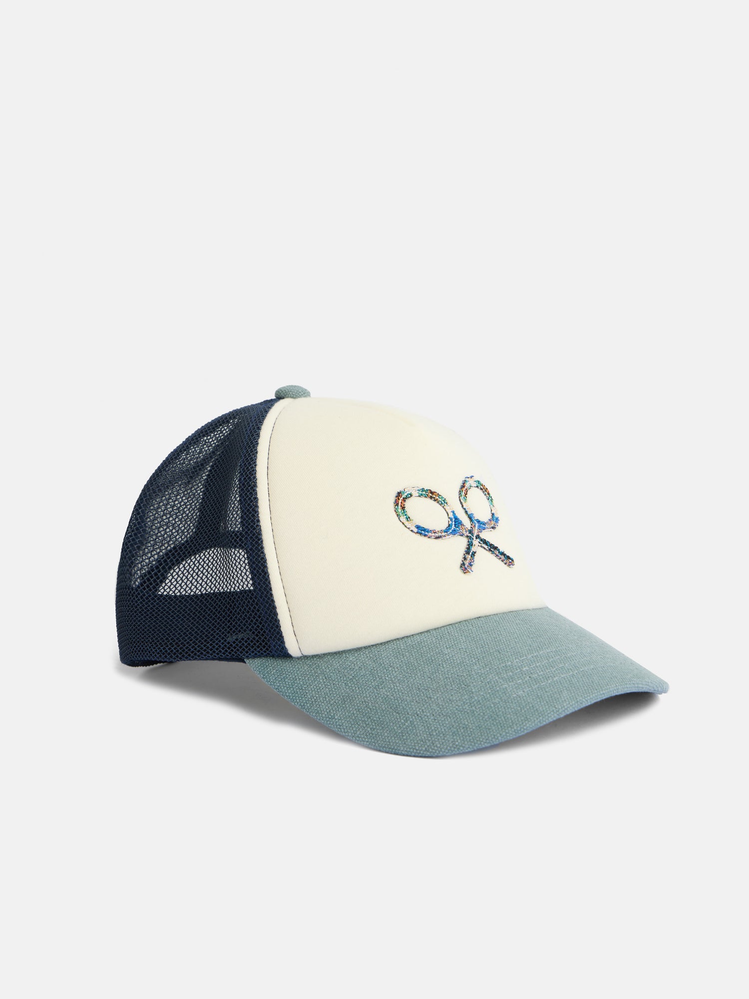 Ethnic two-tone trucker cap for kids