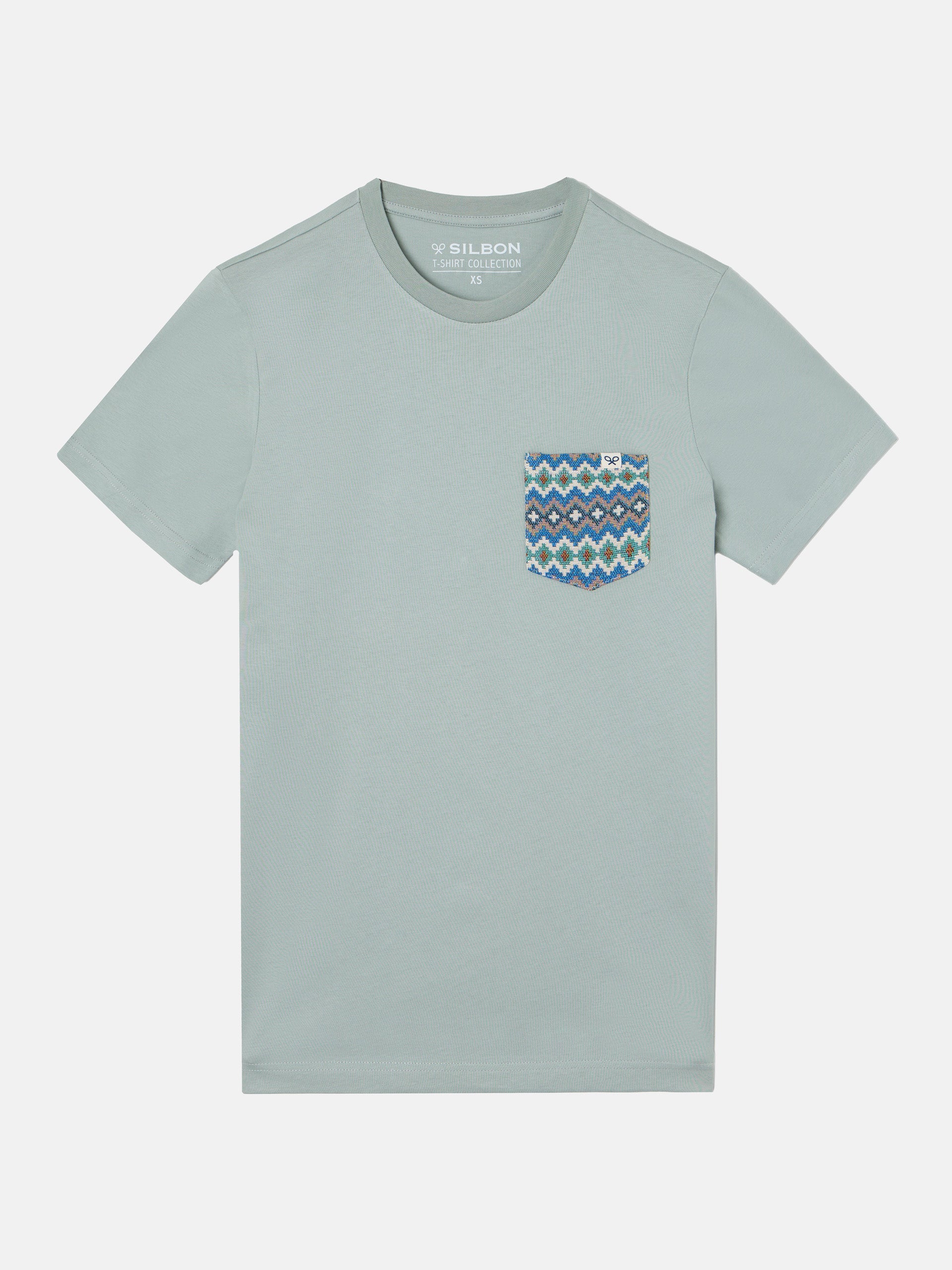 Light green ethnic pocket t-shirt