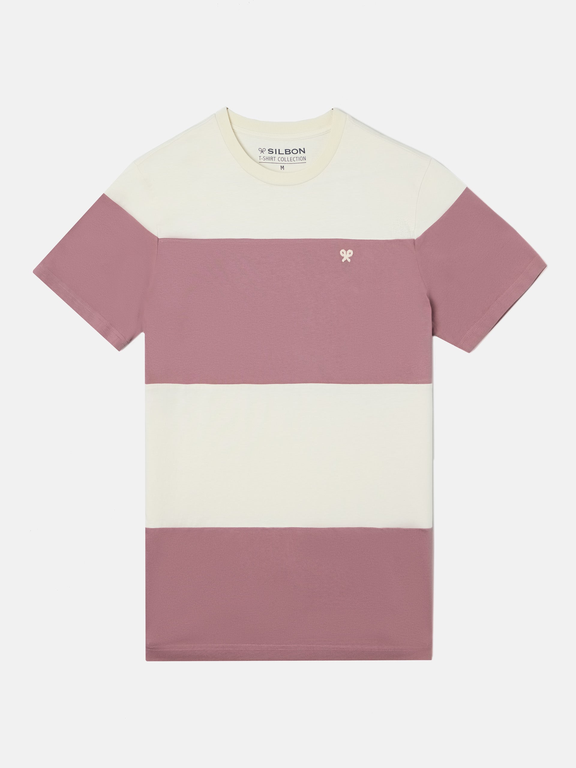 Burgundy wide stripe t-shirt