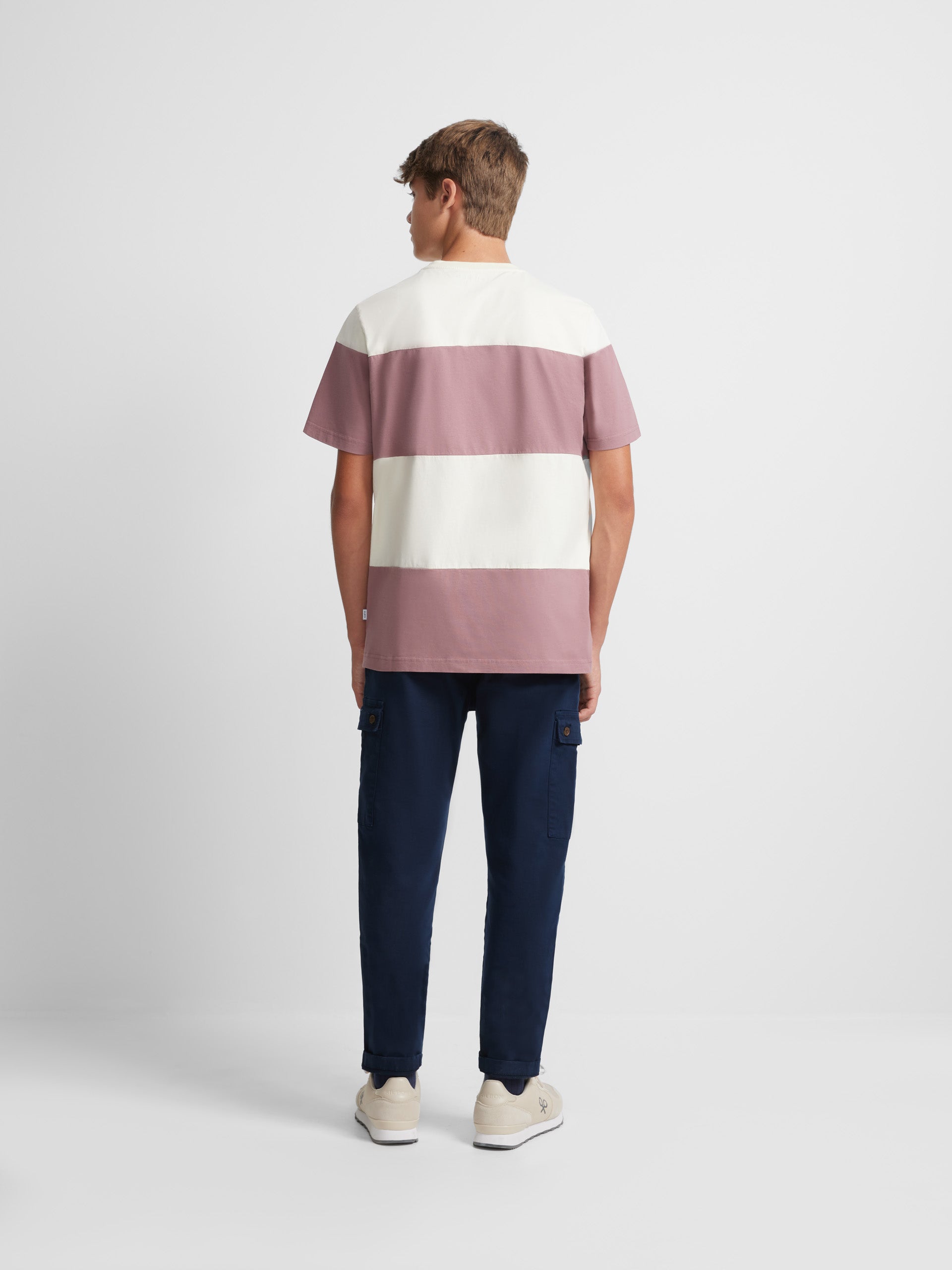 Burgundy wide stripe t-shirt