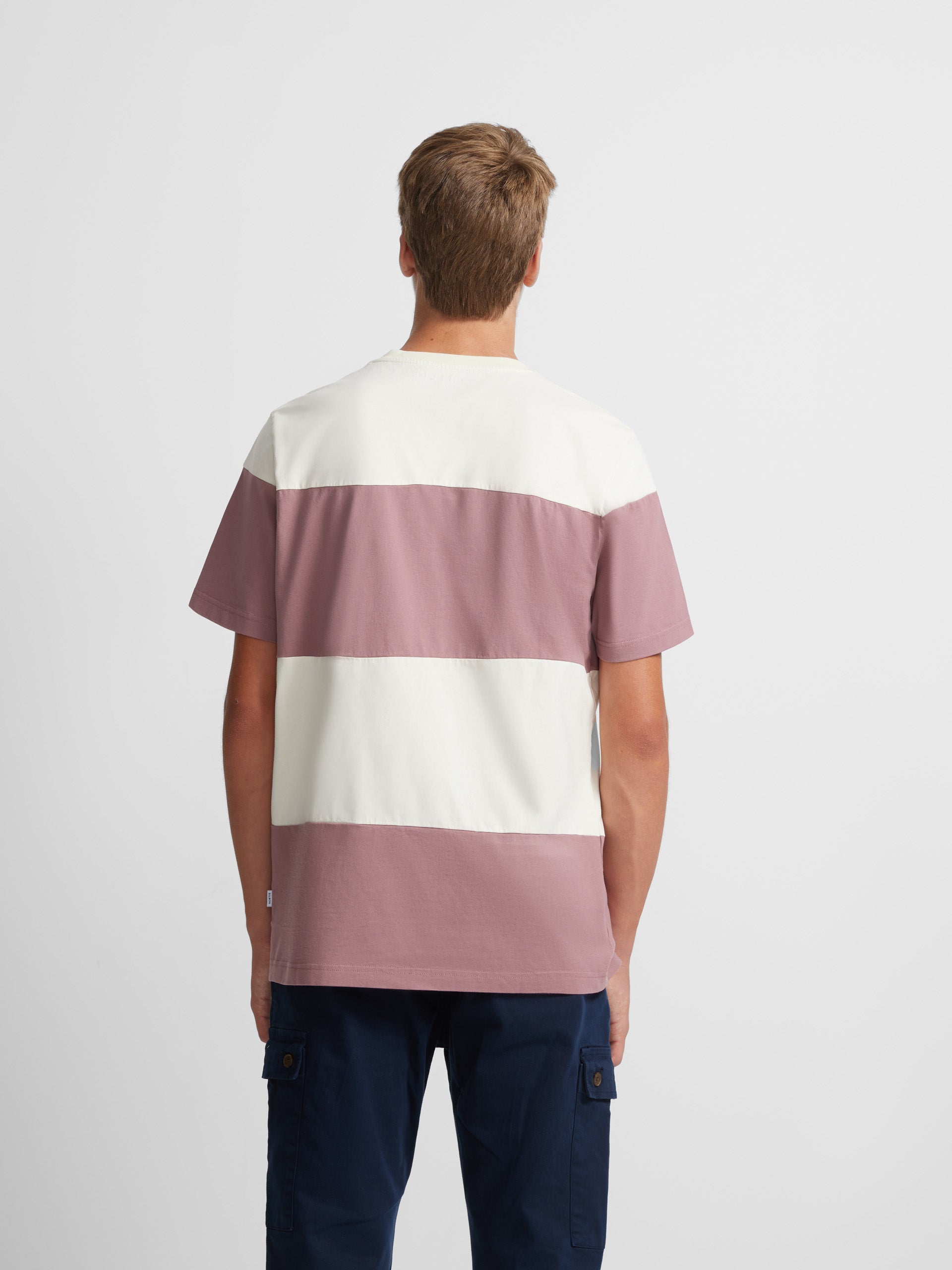 Burgundy wide stripe t-shirt