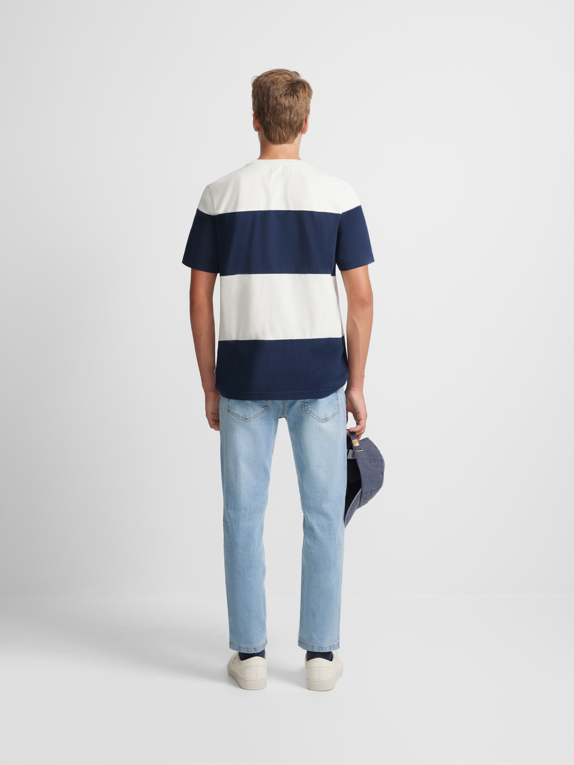 Navy blue wide stripe t-shirt