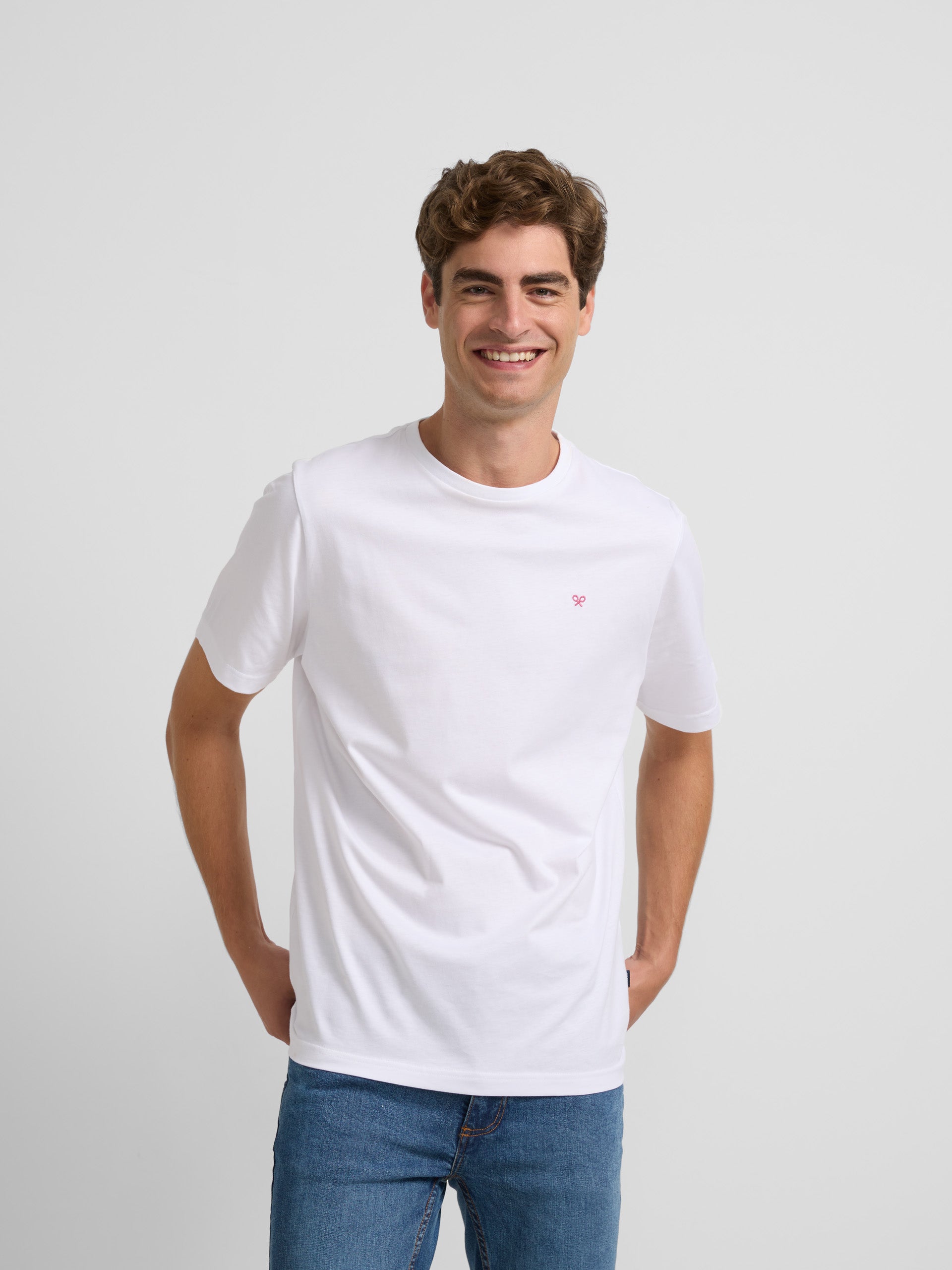 White tennis court shirt