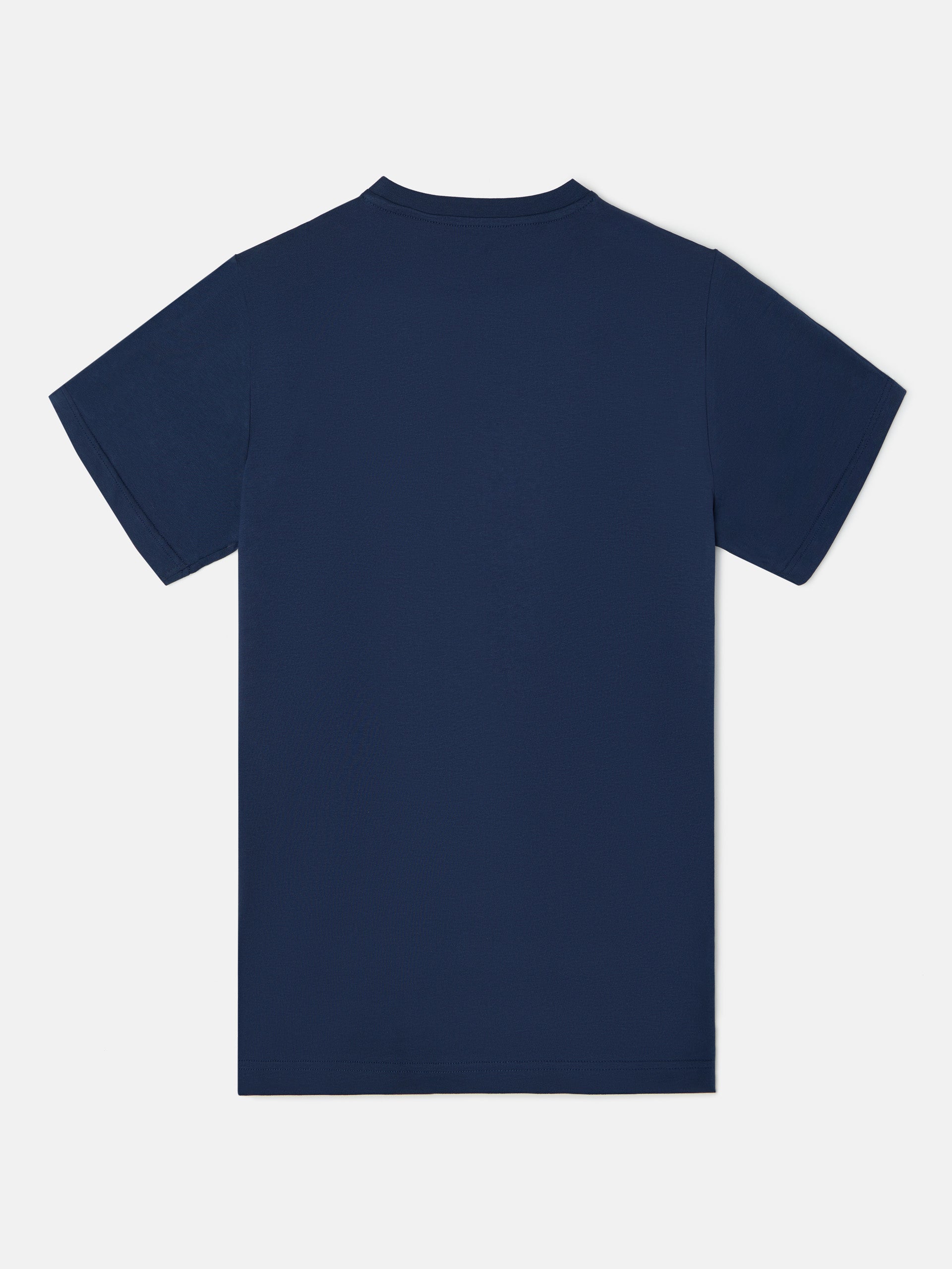 Camiseta silbon minilogo tono azul indigo