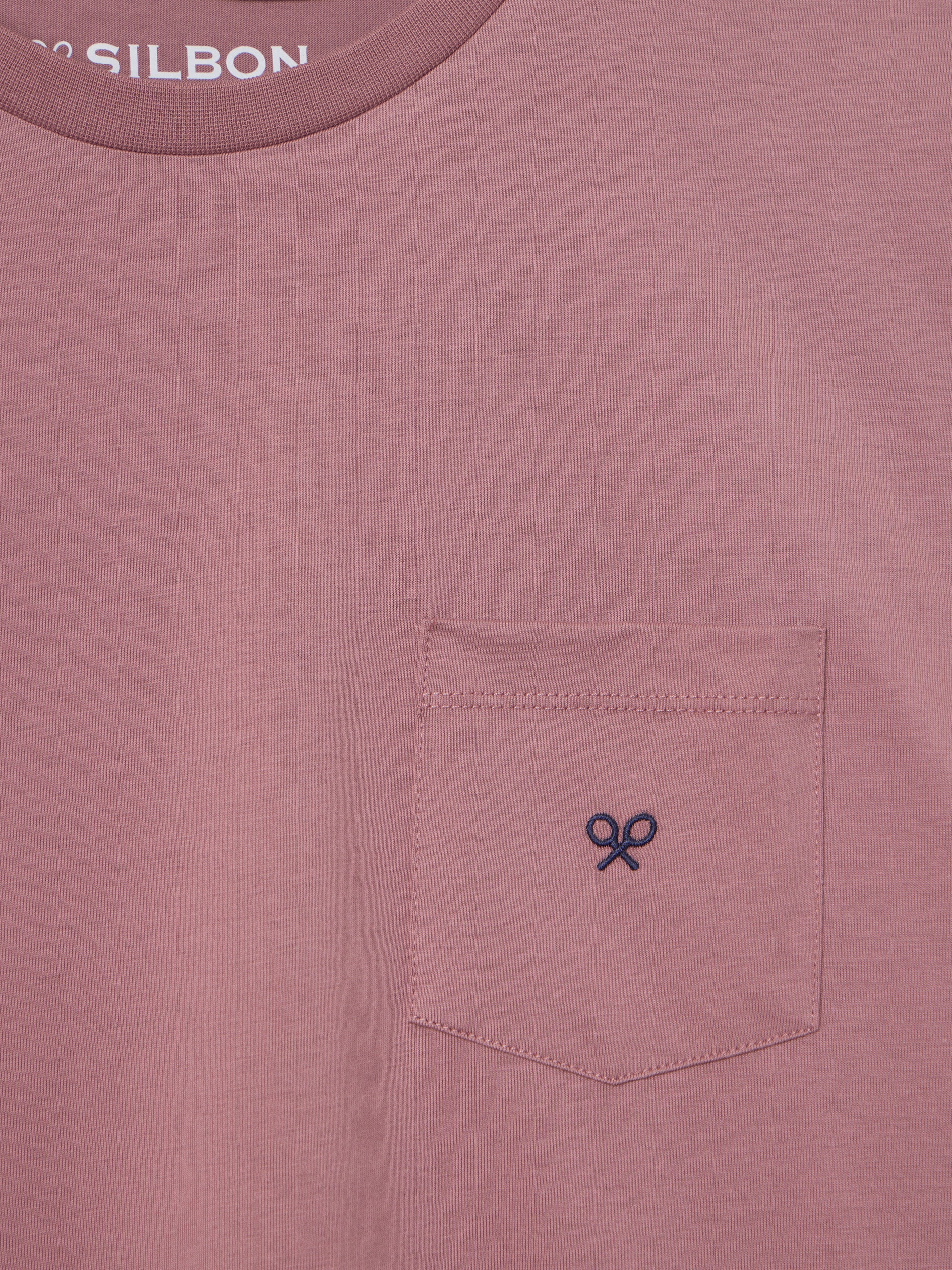 Burgundy mini racket pocket t-shirt