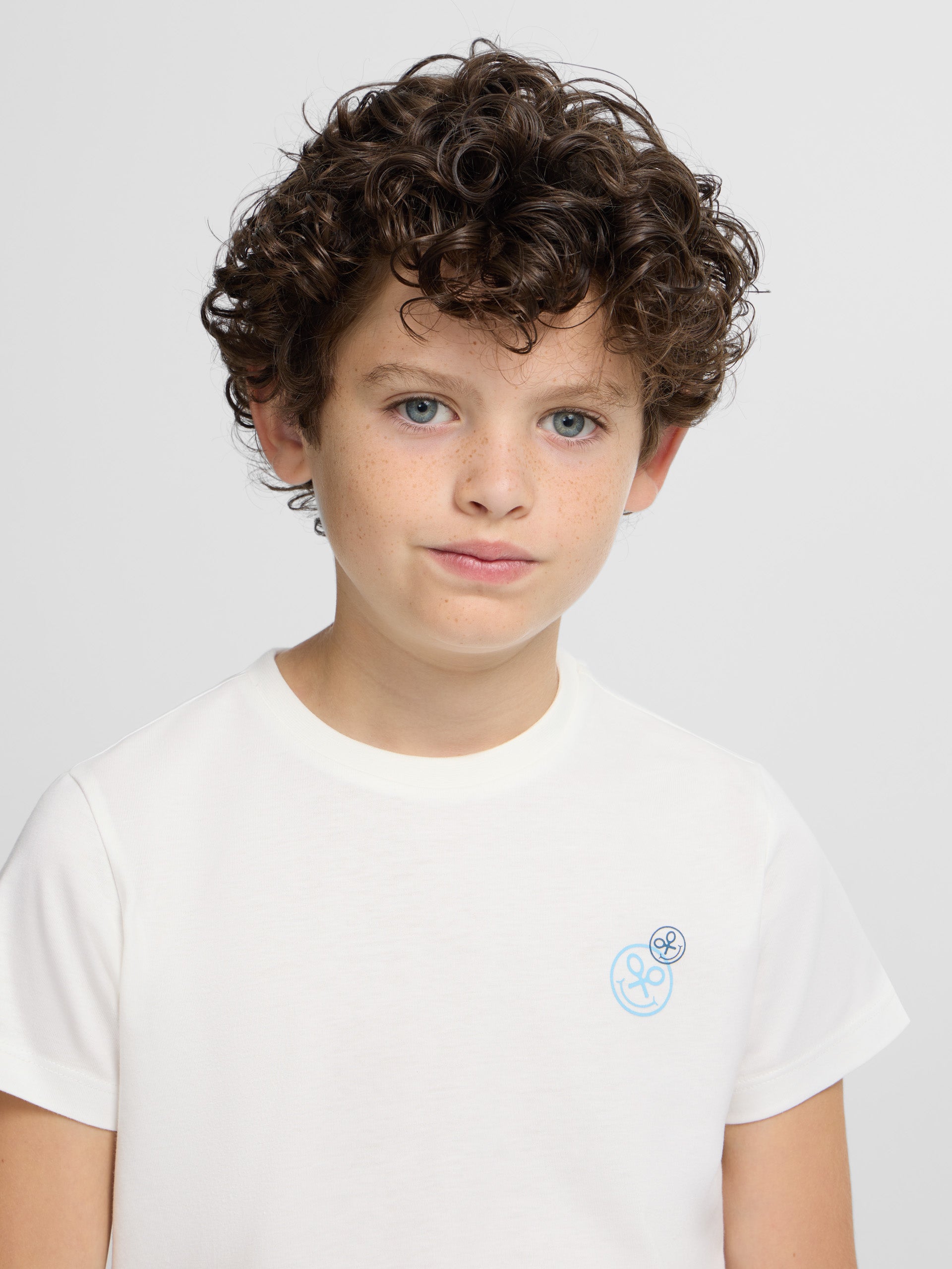 T-shirt blanc sourires bonheur enfant