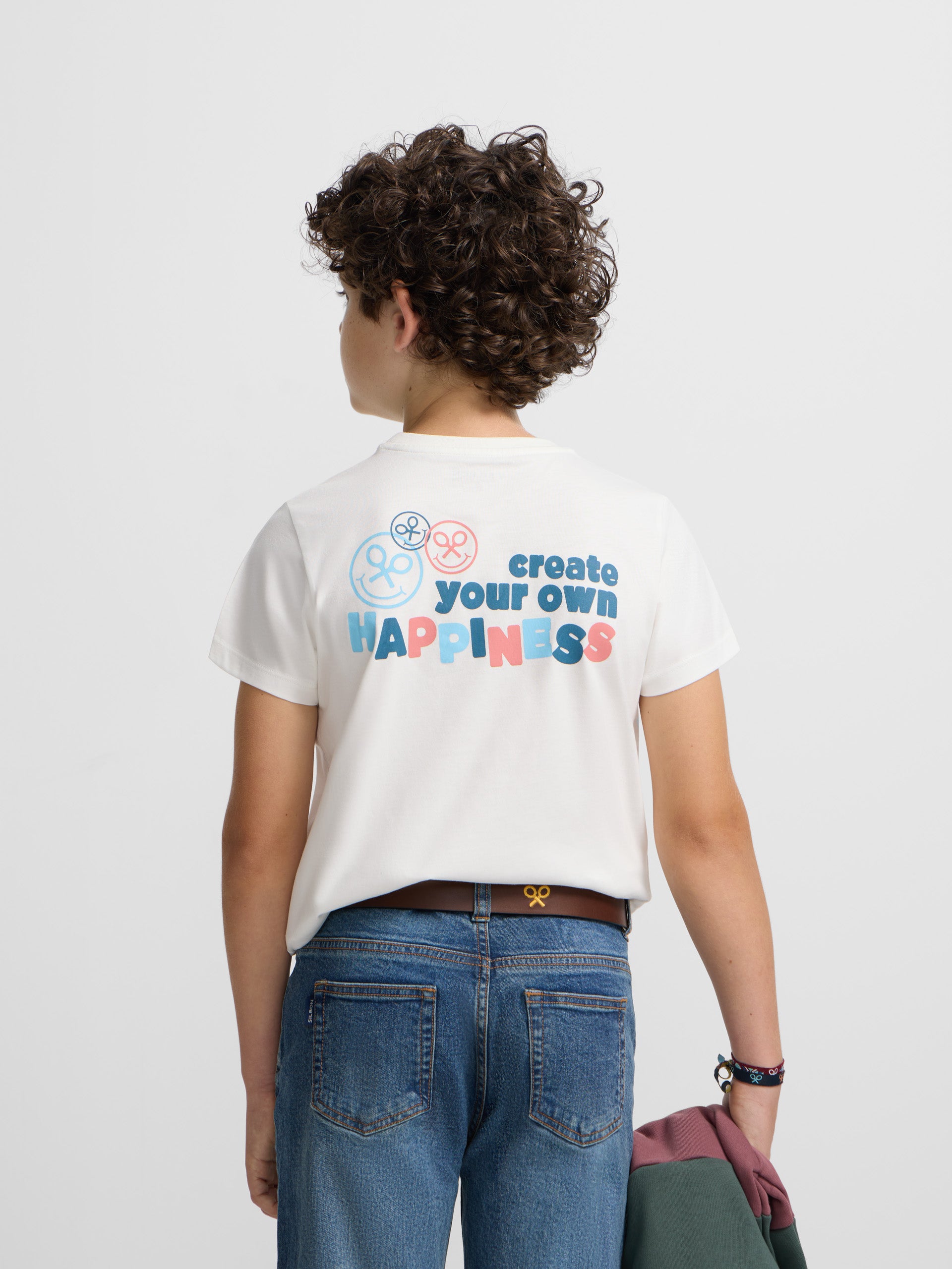 Camiseta kids happiness smiles blanca