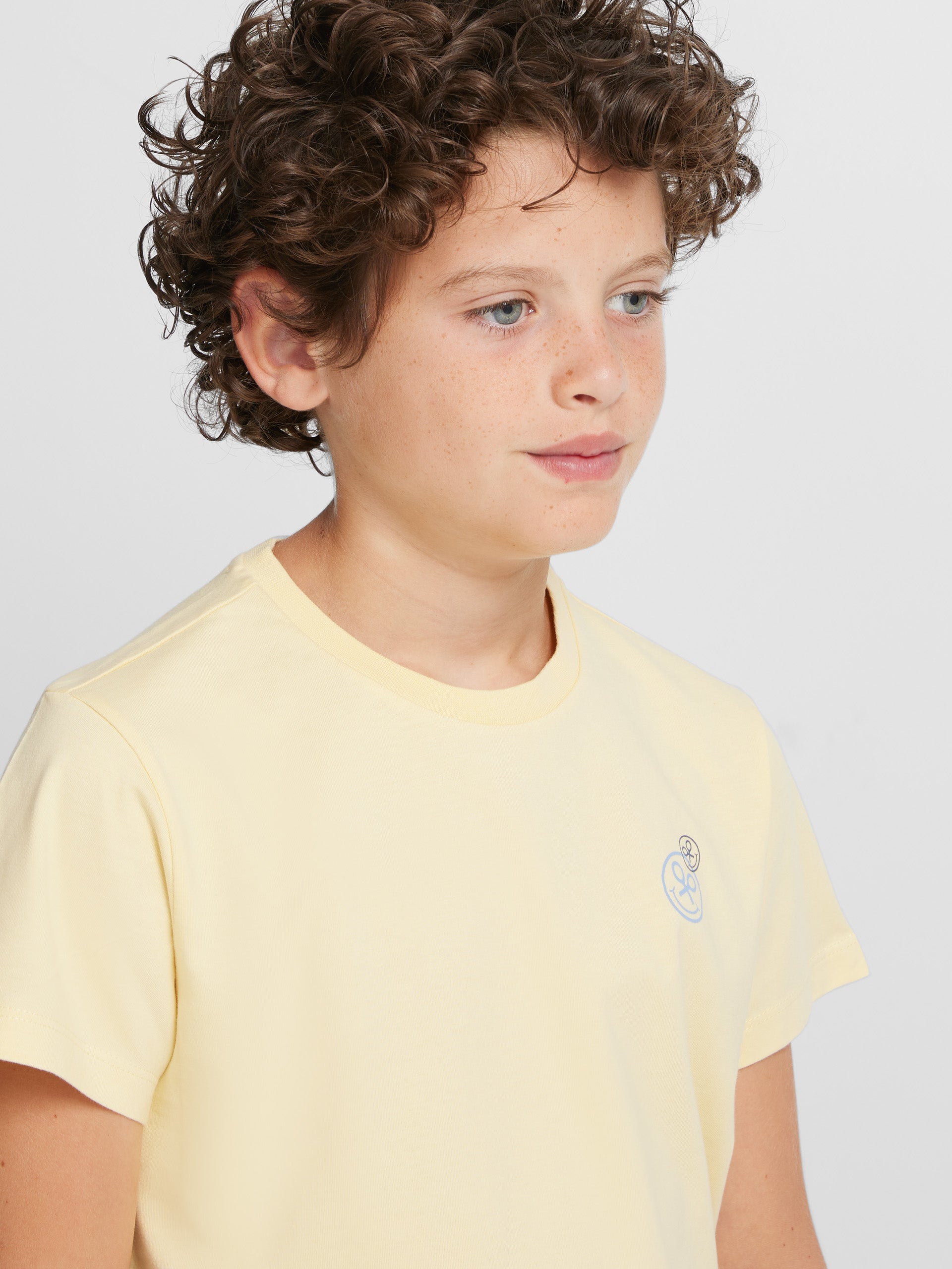 T-shirt sourires bonheur enfant jaune