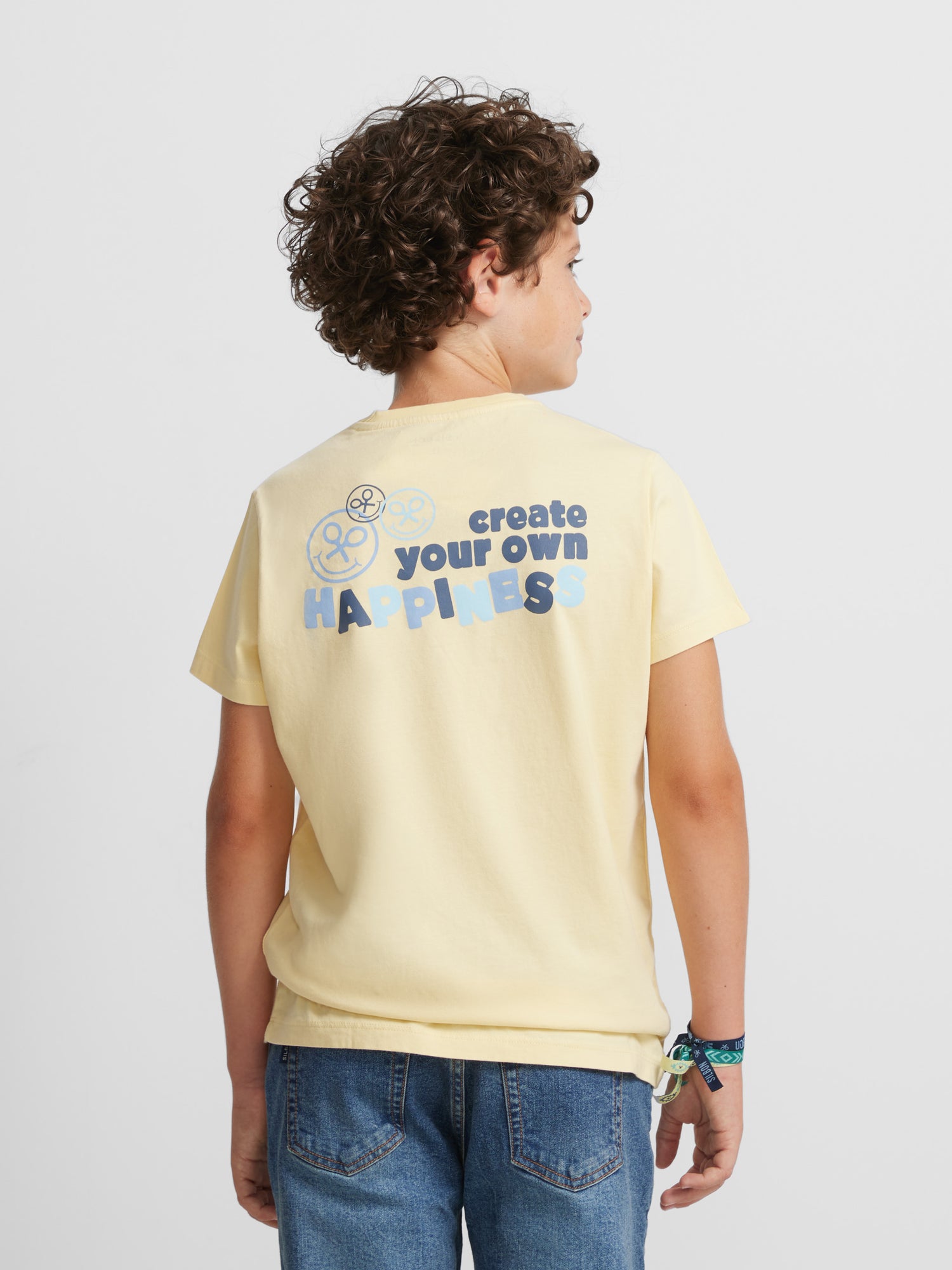 T-shirt sourires bonheur enfant jaune