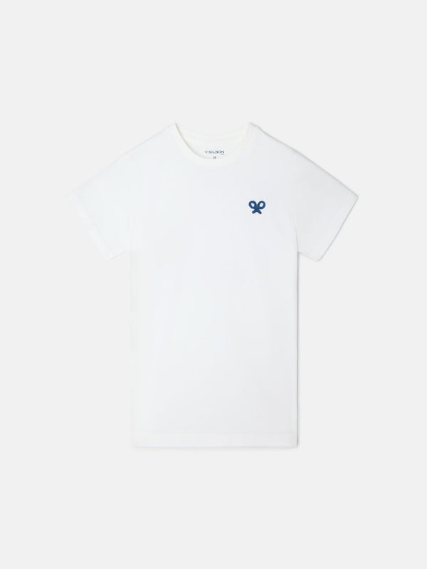 Camiseta kids raqueta geometrica blanca