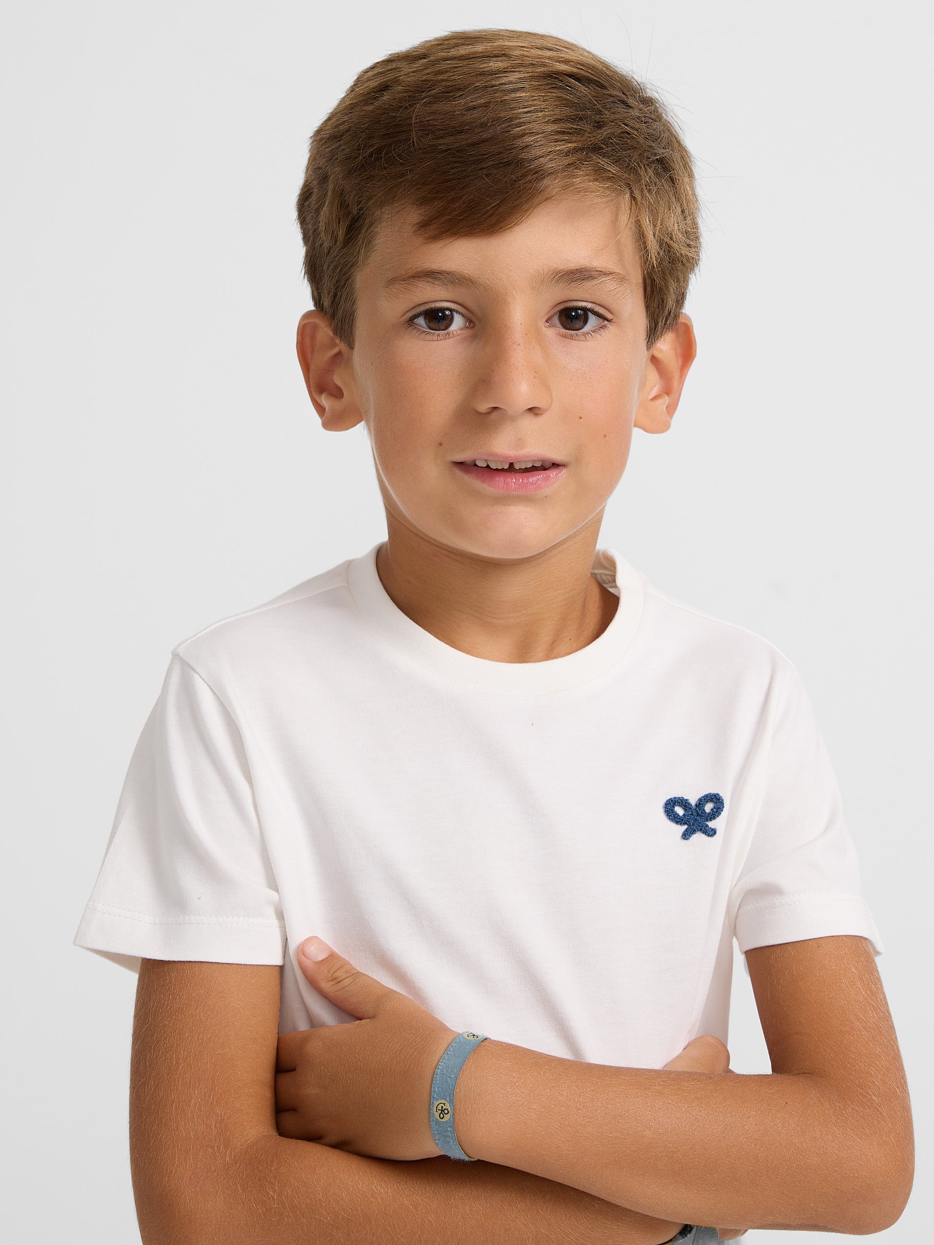 Camiseta kids raqueta geometrica blanca