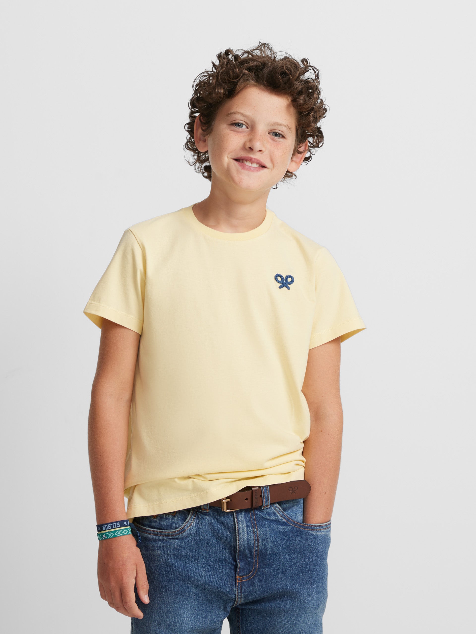 T-shirt jaune enfant Silbon saurus