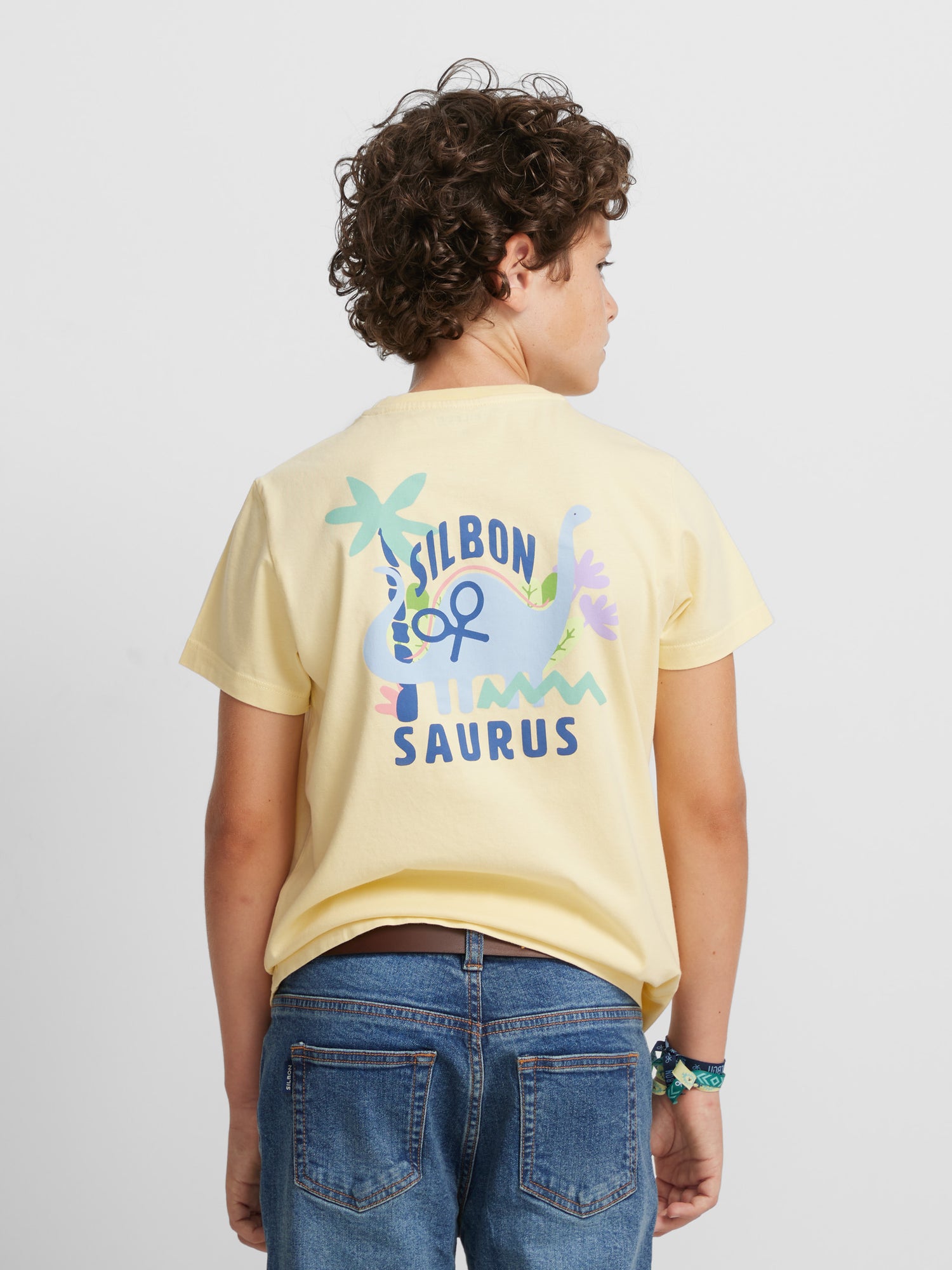 T-shirt jaune enfant Silbon saurus