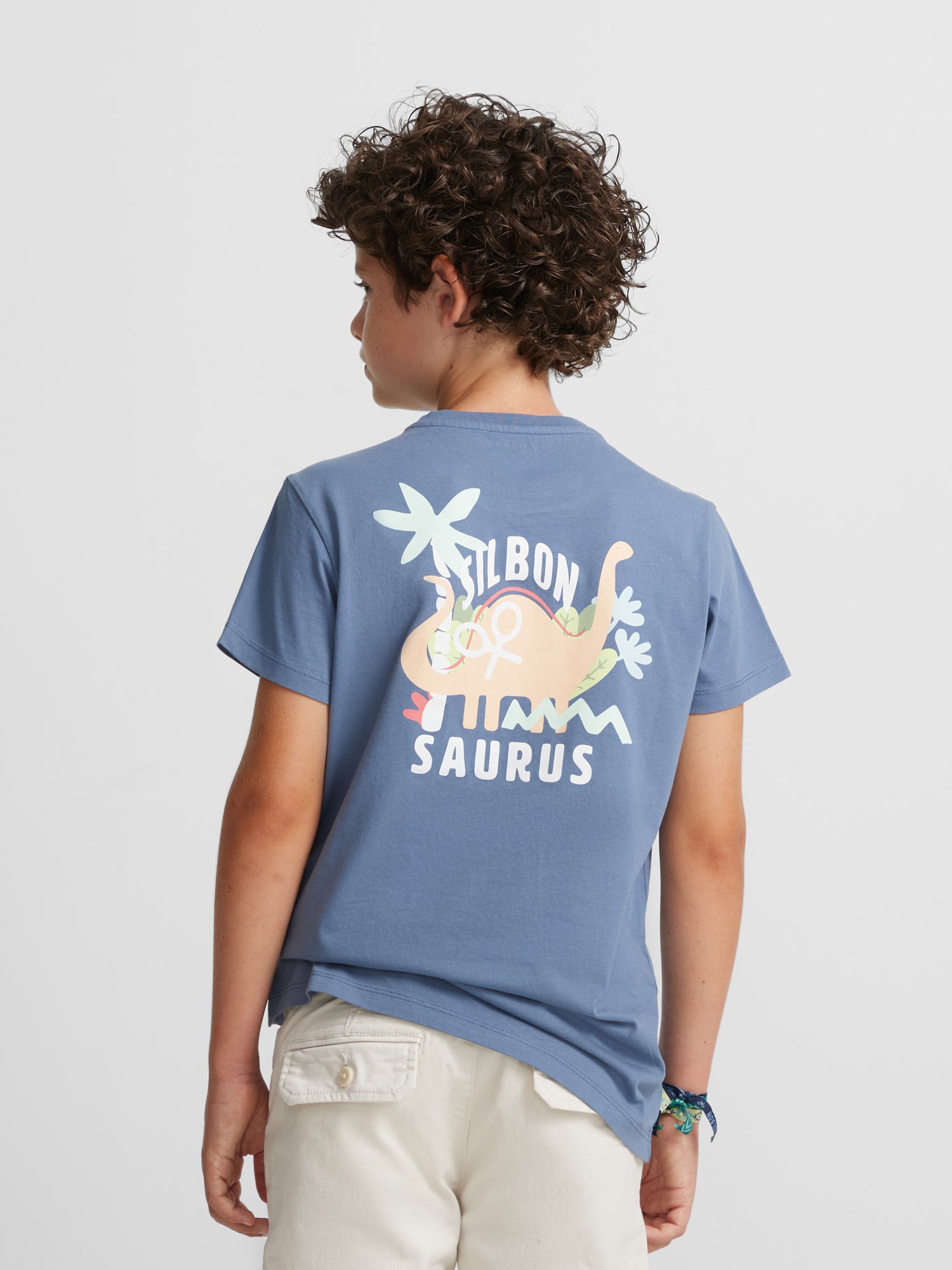 Silbon saurus kids t-shirt indigo blue