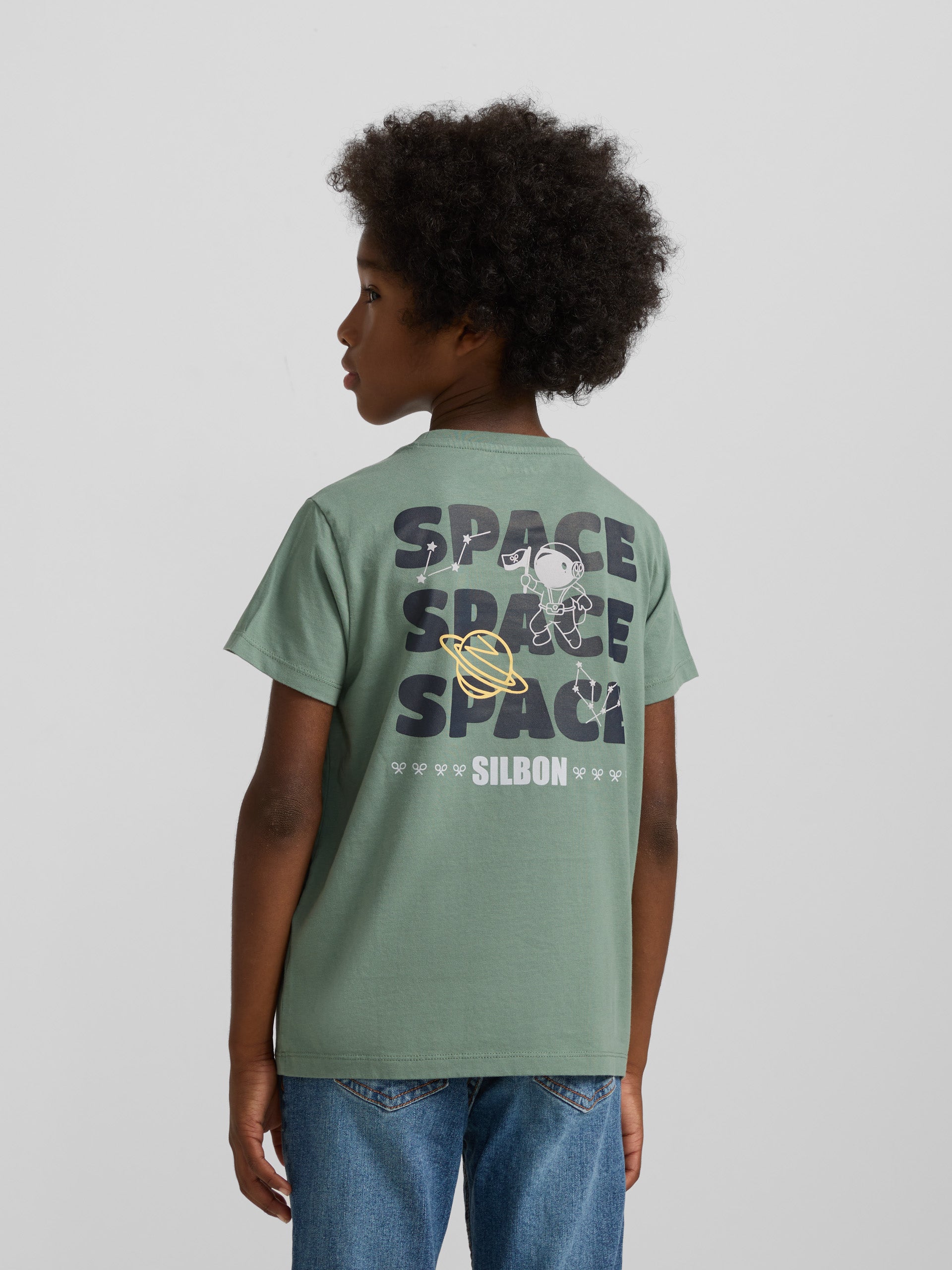 Silbon space khaki kids t-shirt