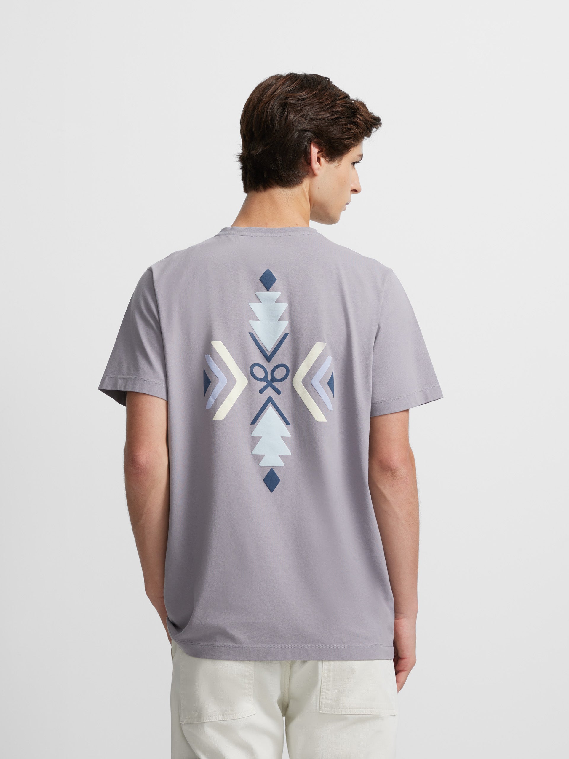 Gray ethnic logo t-shirt