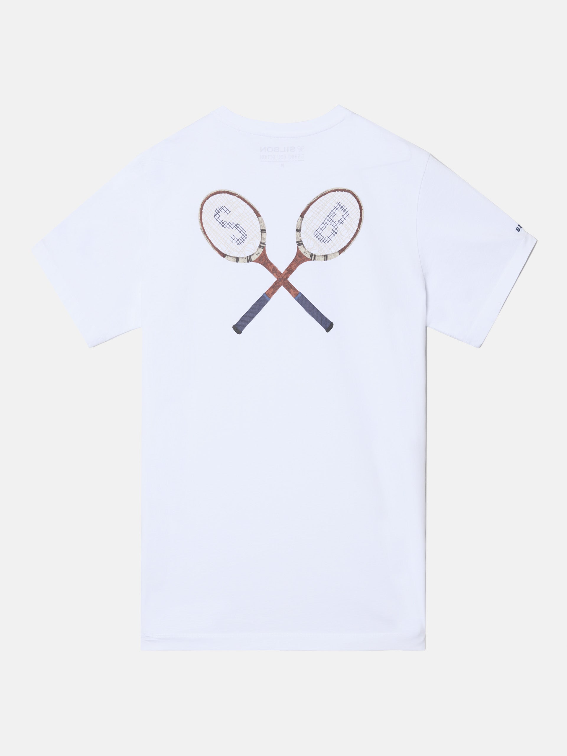 White retro SB racket t-shirt