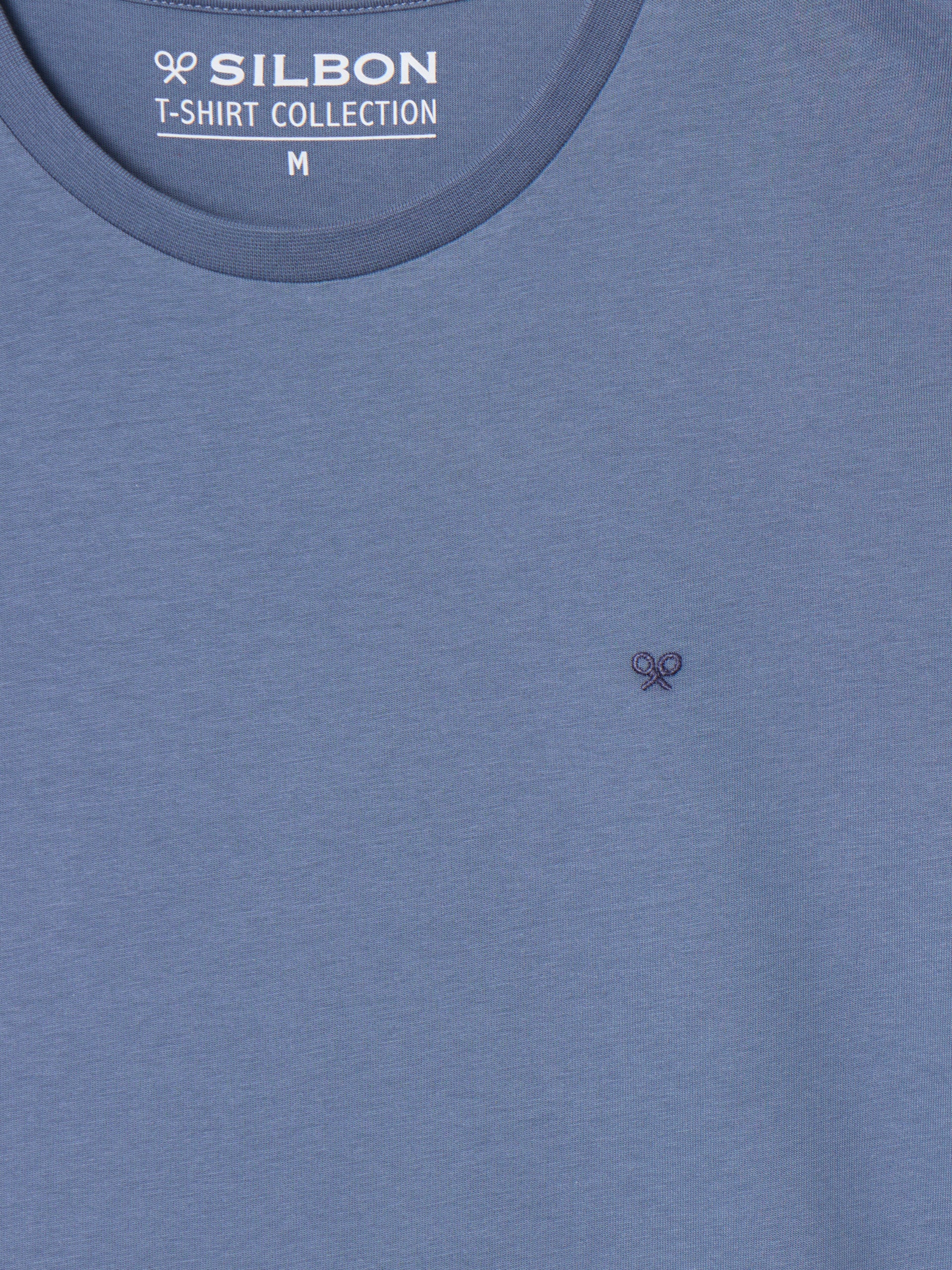 T-shirt silbon bleu indigo mini logo