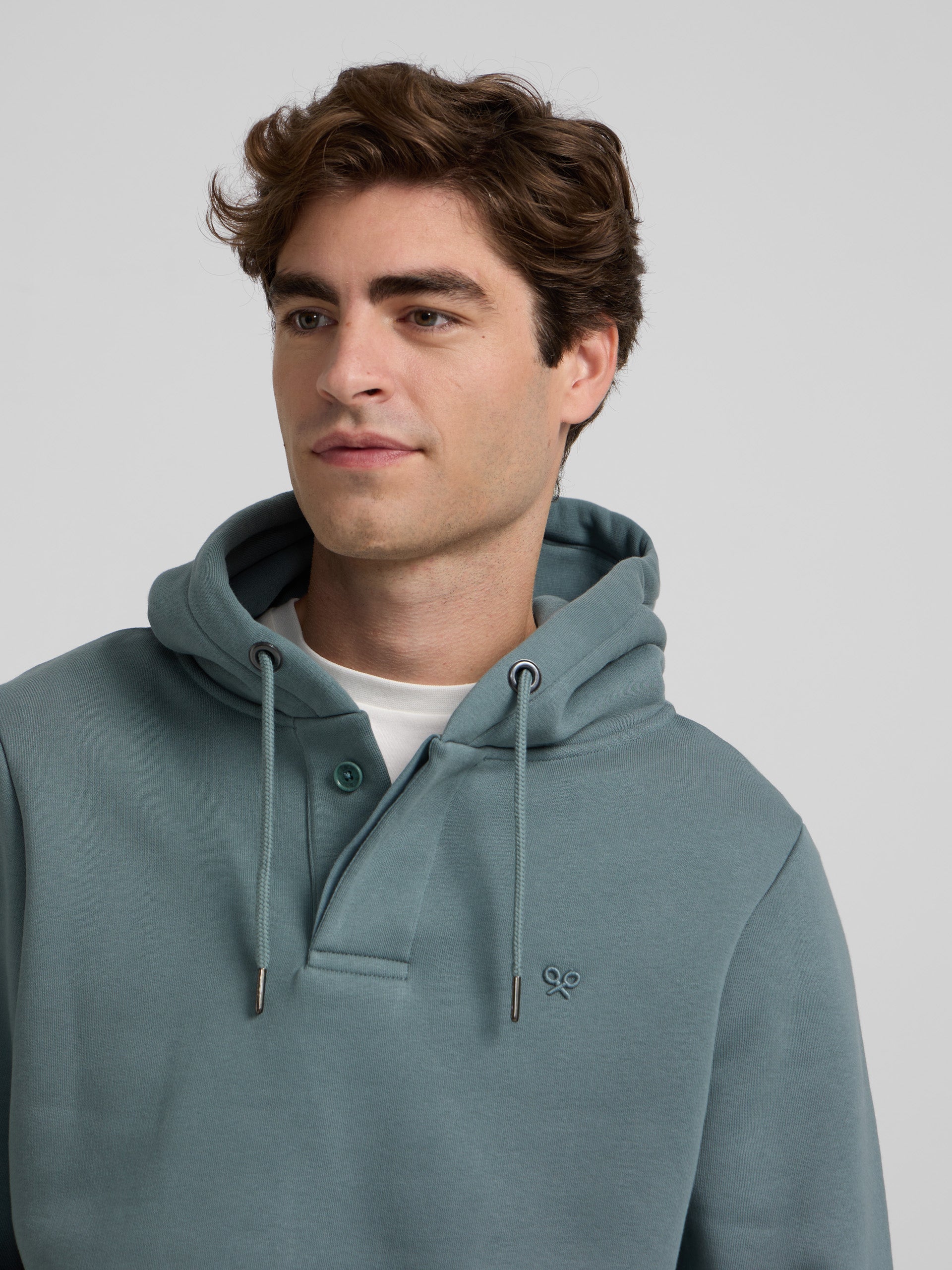 Hoodie sweatshirt with rear oil racket