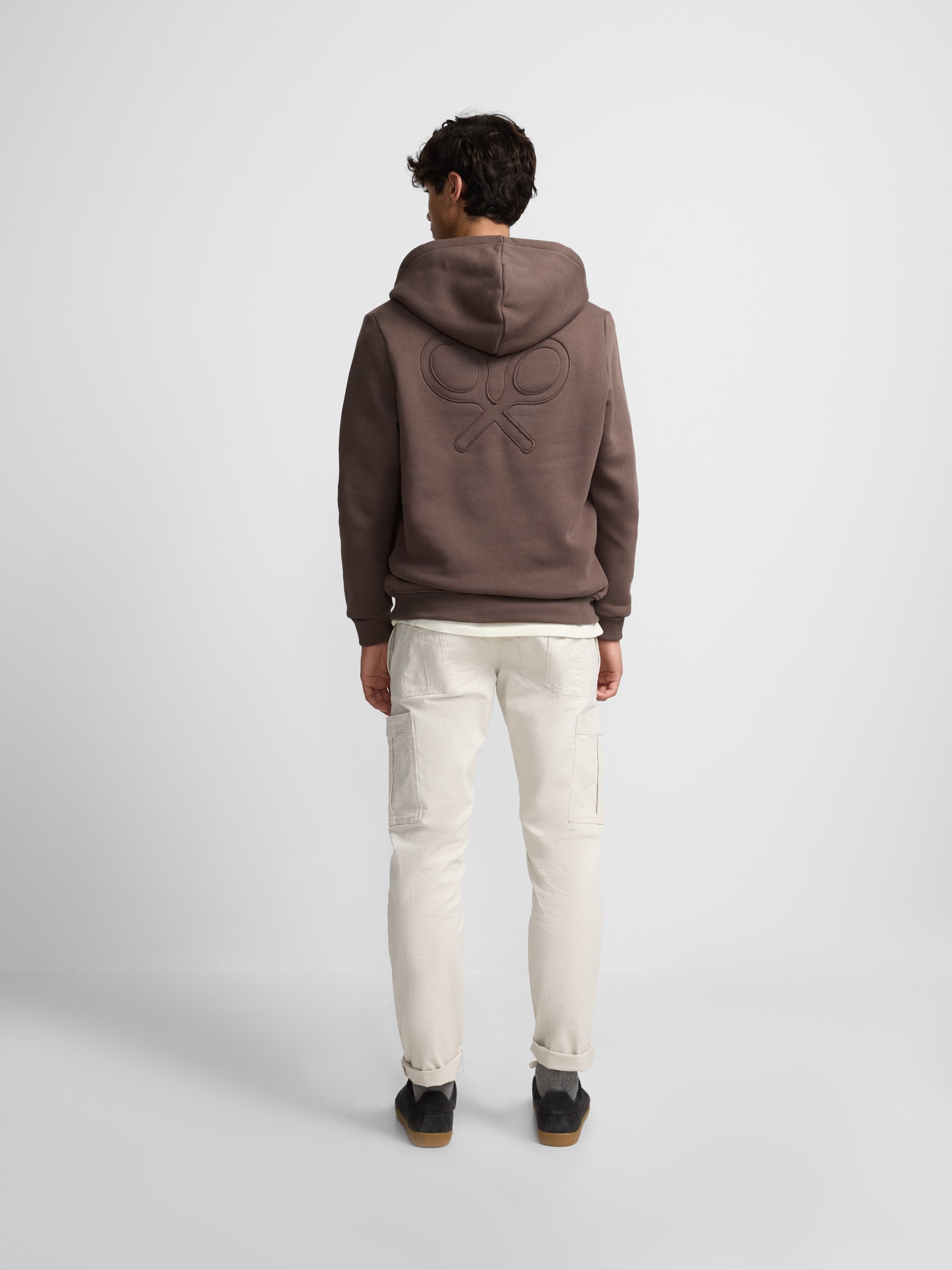 Brown back racket hoodie