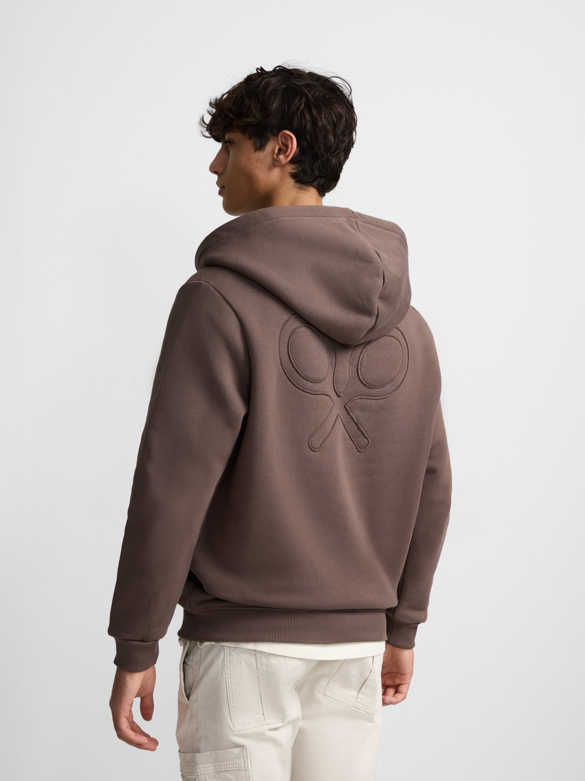 Brown back racket hoodie