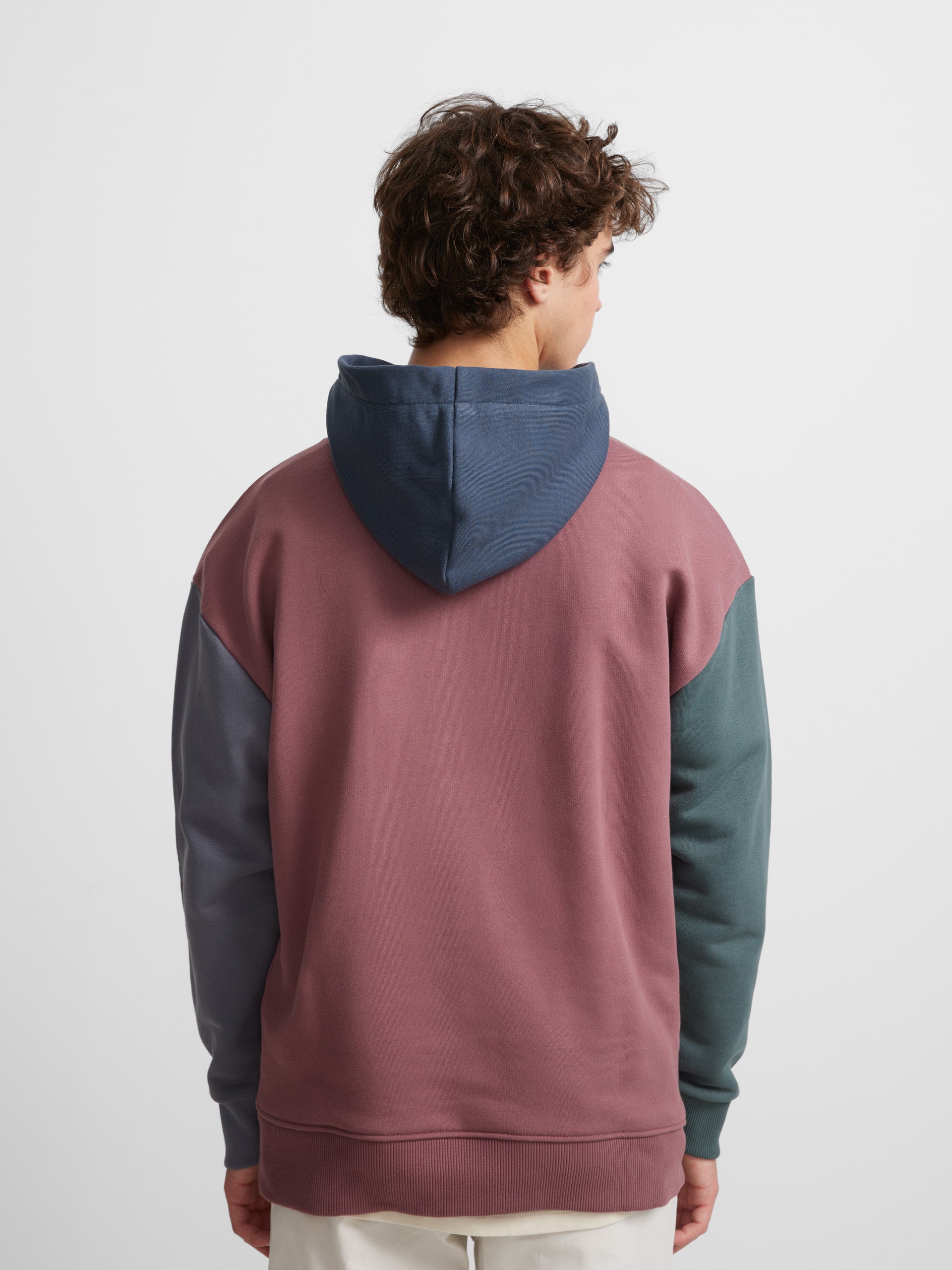 Sweat à capuche bordeaux multicolore coupe spéciale