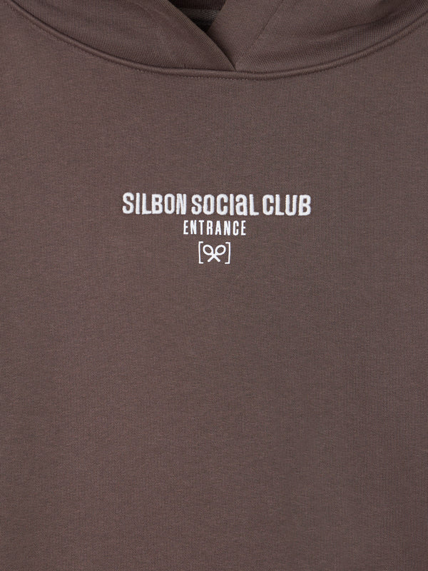 Sudadera special fit hoodie social marron