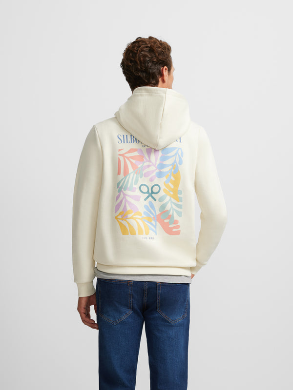 Silbon gallery cream hooded sweatshirt