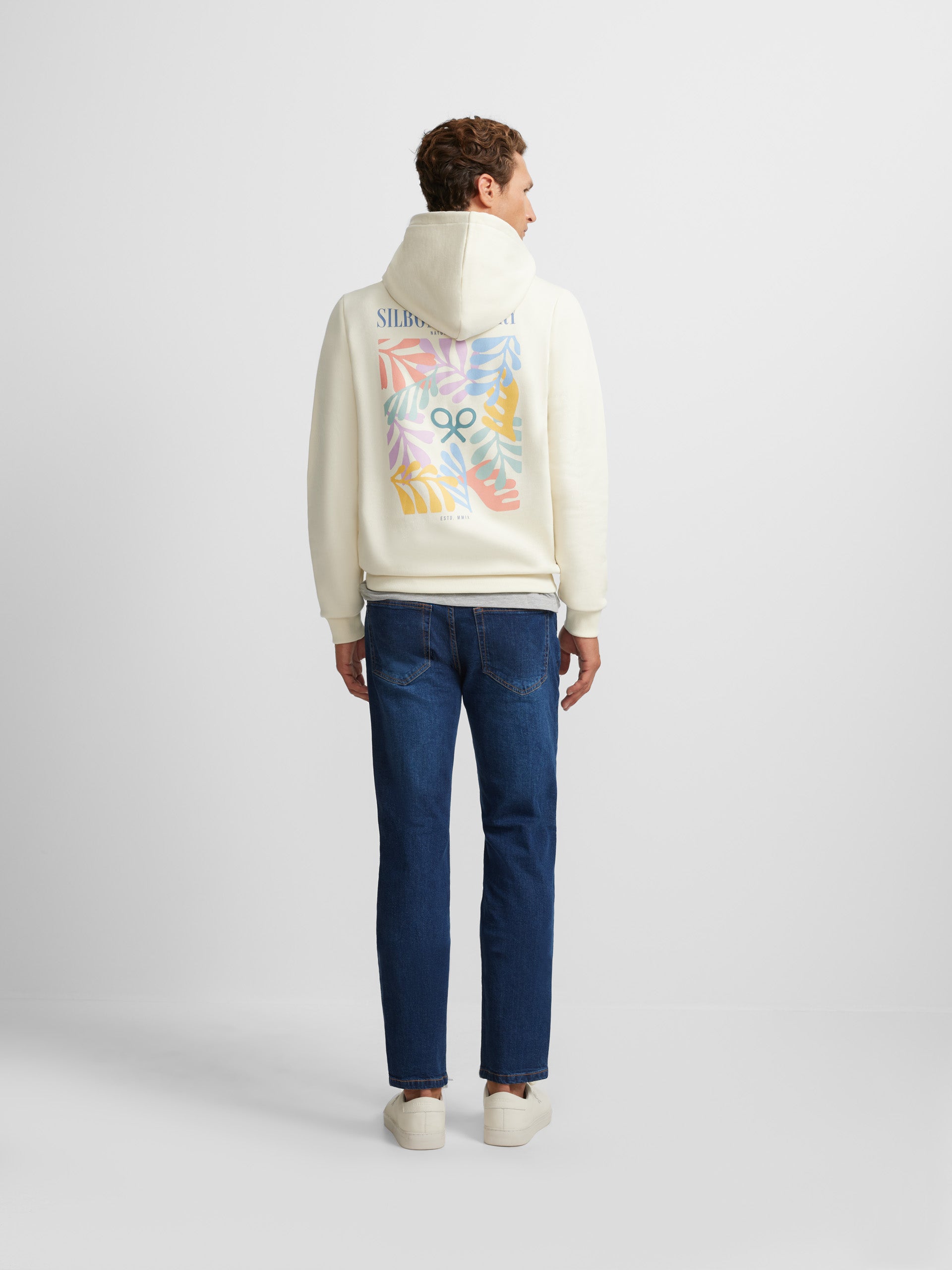 Silbon gallery cream hooded sweatshirt